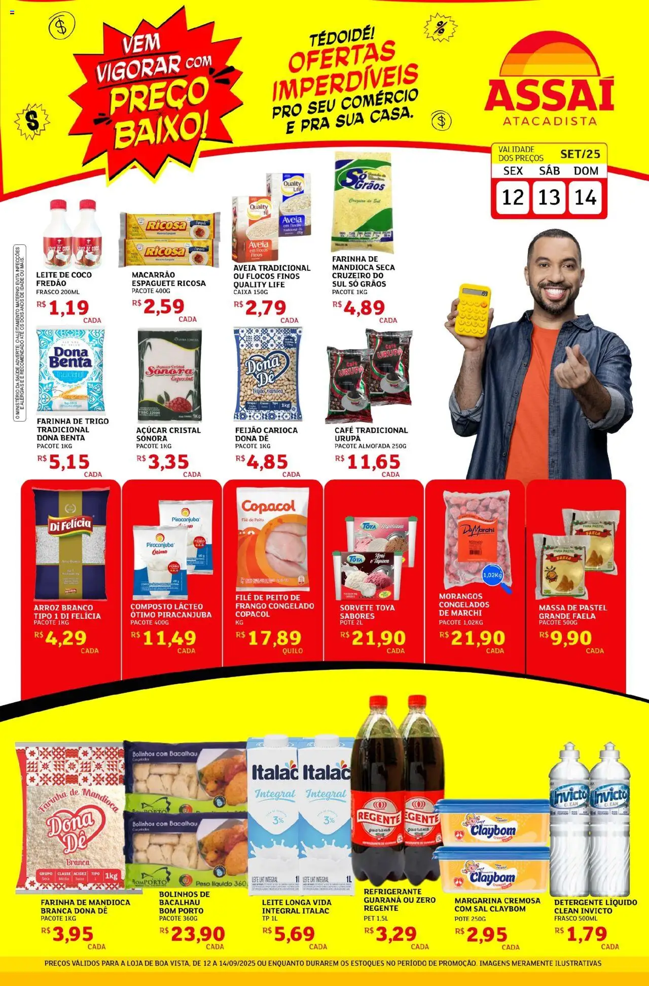 Assaí Atacadista Folheto - válido de 12.09.2025 | Página: 1 | Produtos: Massa, Flocos, Massa de pastel, Sal