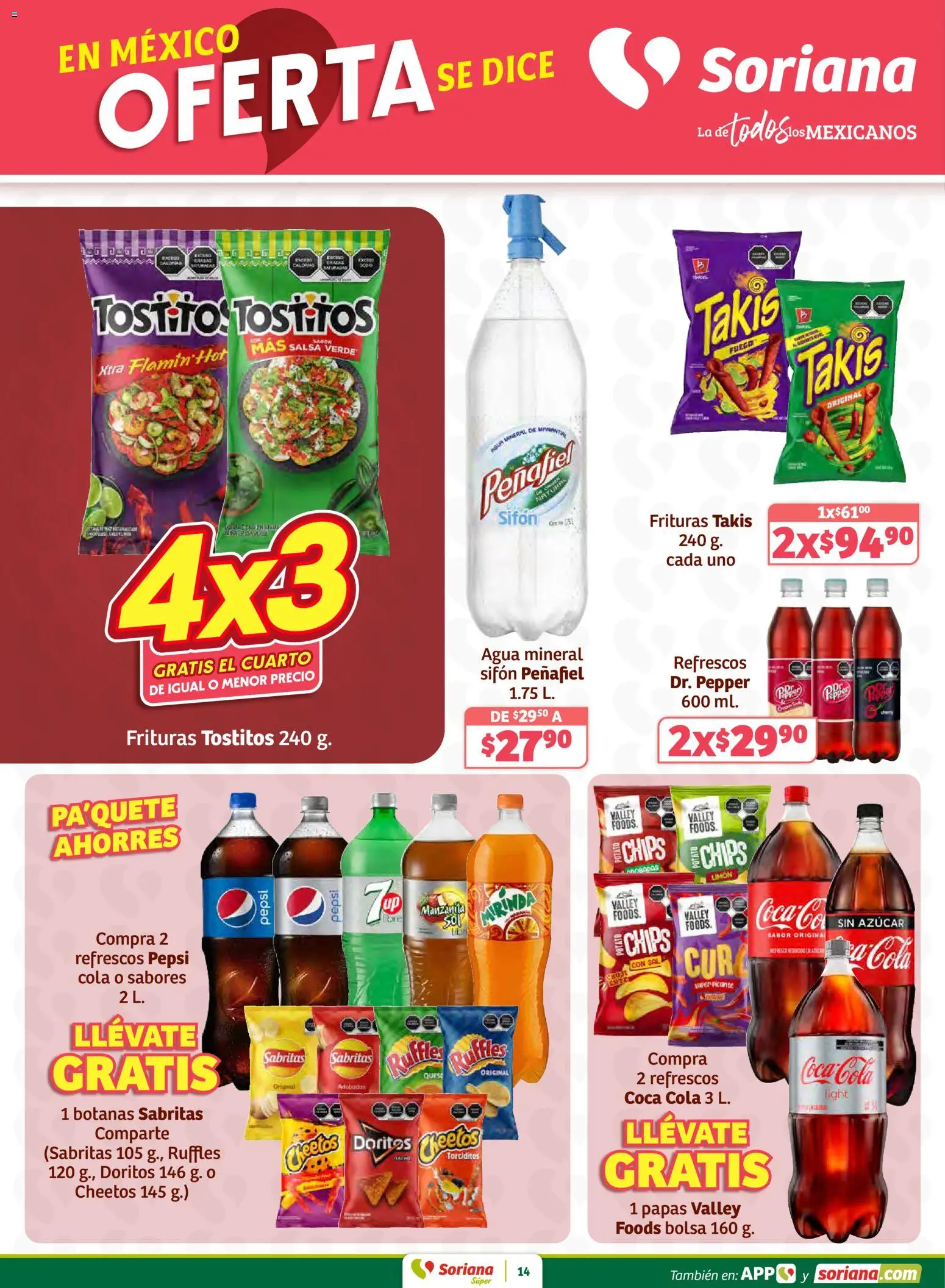 Nuevas ofertas de Soriana válidas en toda la República Mexicana desde el 15.01.2026. ¡Encuentra las mejores ofertas en Soriana - Preciazazaso Súper: BCS, Jal, Nay, Sin, Son! | Página: 14 | Productos: Azúcar, Bolsa, Agua, Limón