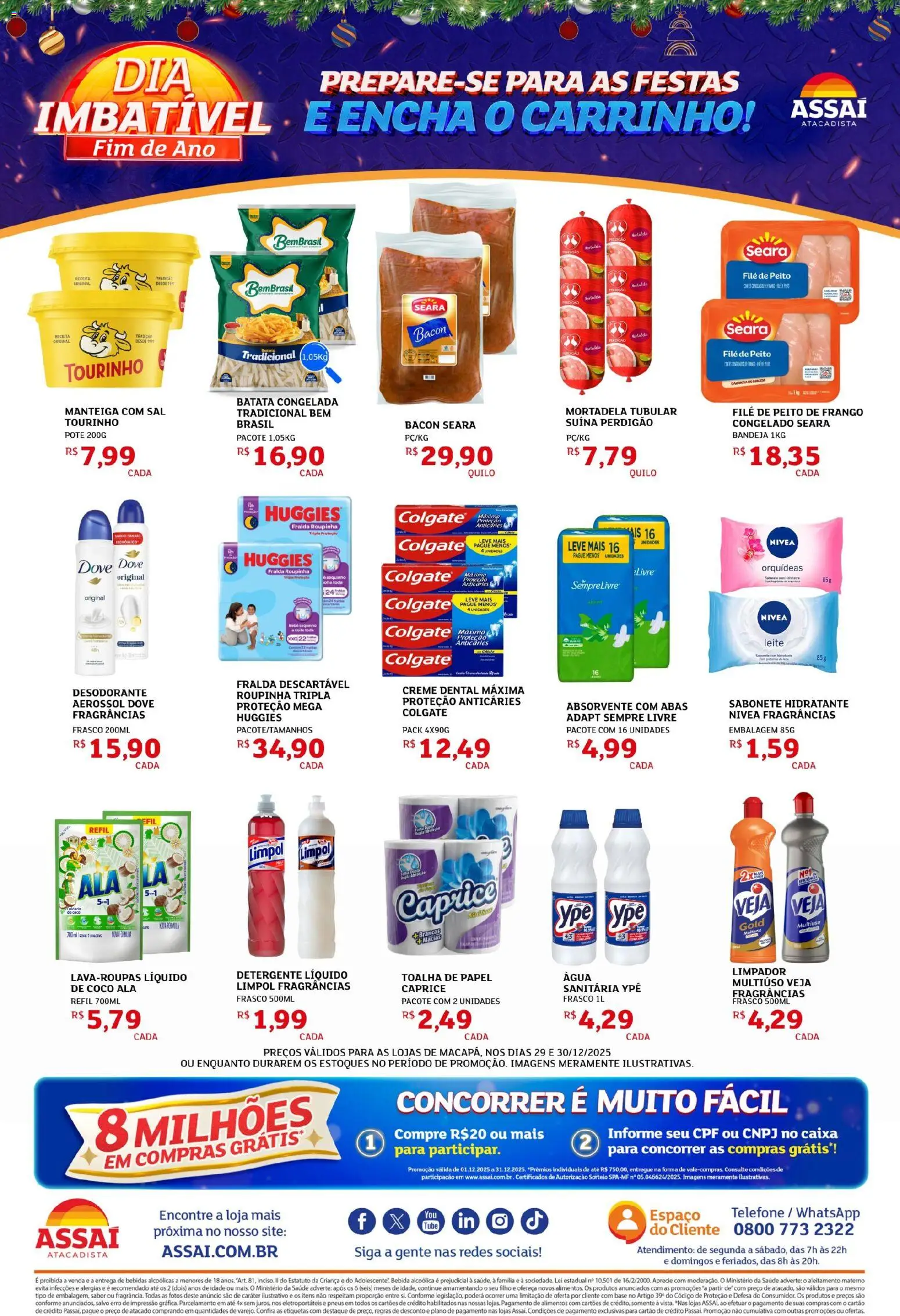 Assaí Atacadista Folheto - válido de 29.12.2025 | Página: 2 | Produtos: Caixa, Leite, Carrinho, Peito de frango