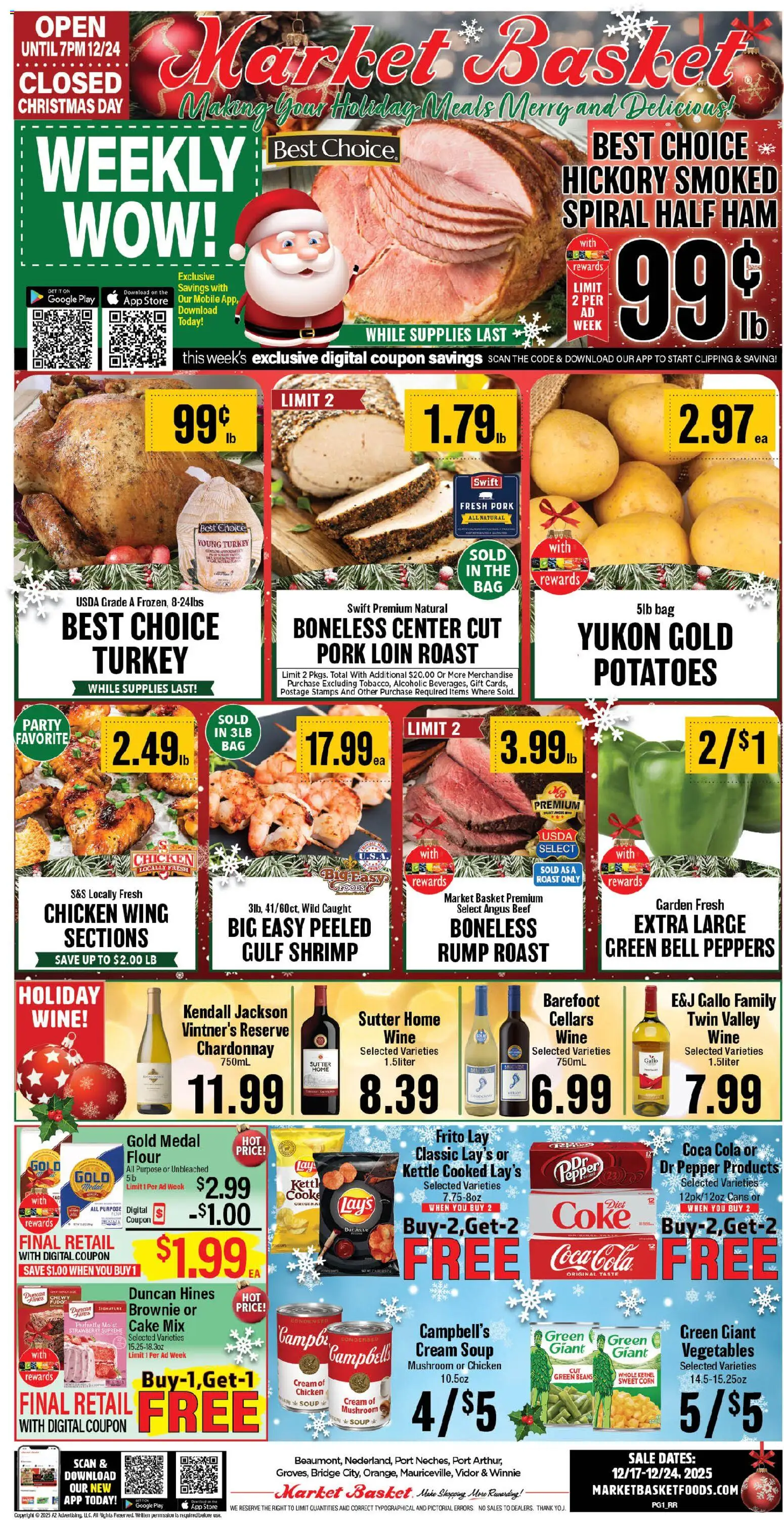 Market Basket Southeast Texas - valid from 17.12.2025 | Page: 1 | Products: Wine, Pork, Bag, Kettle
