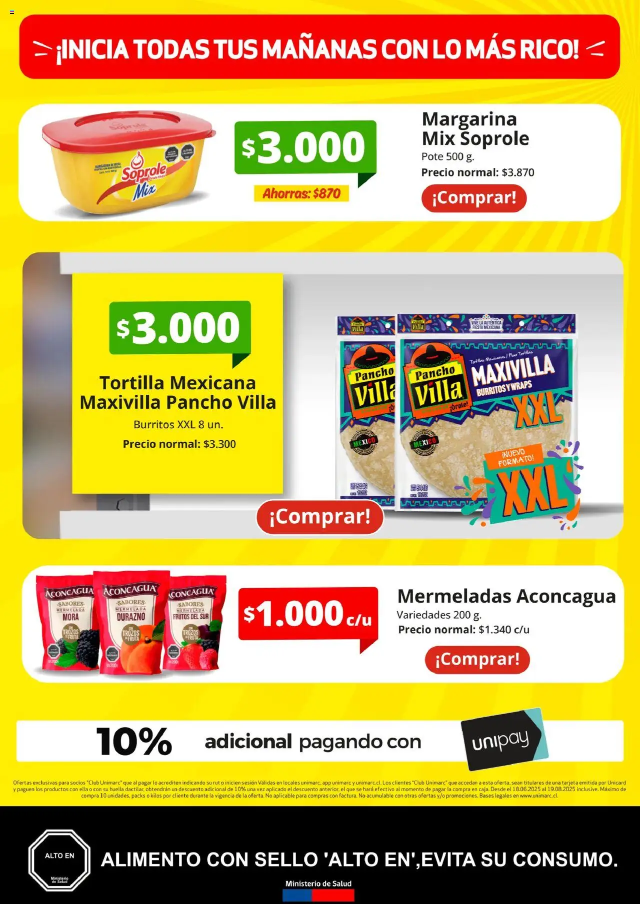 Unimarc ofertas  │ válido desde el 18.06.2025 | Página: 10 | Productos: Margarina, Mermelada, Mesa, Durazno