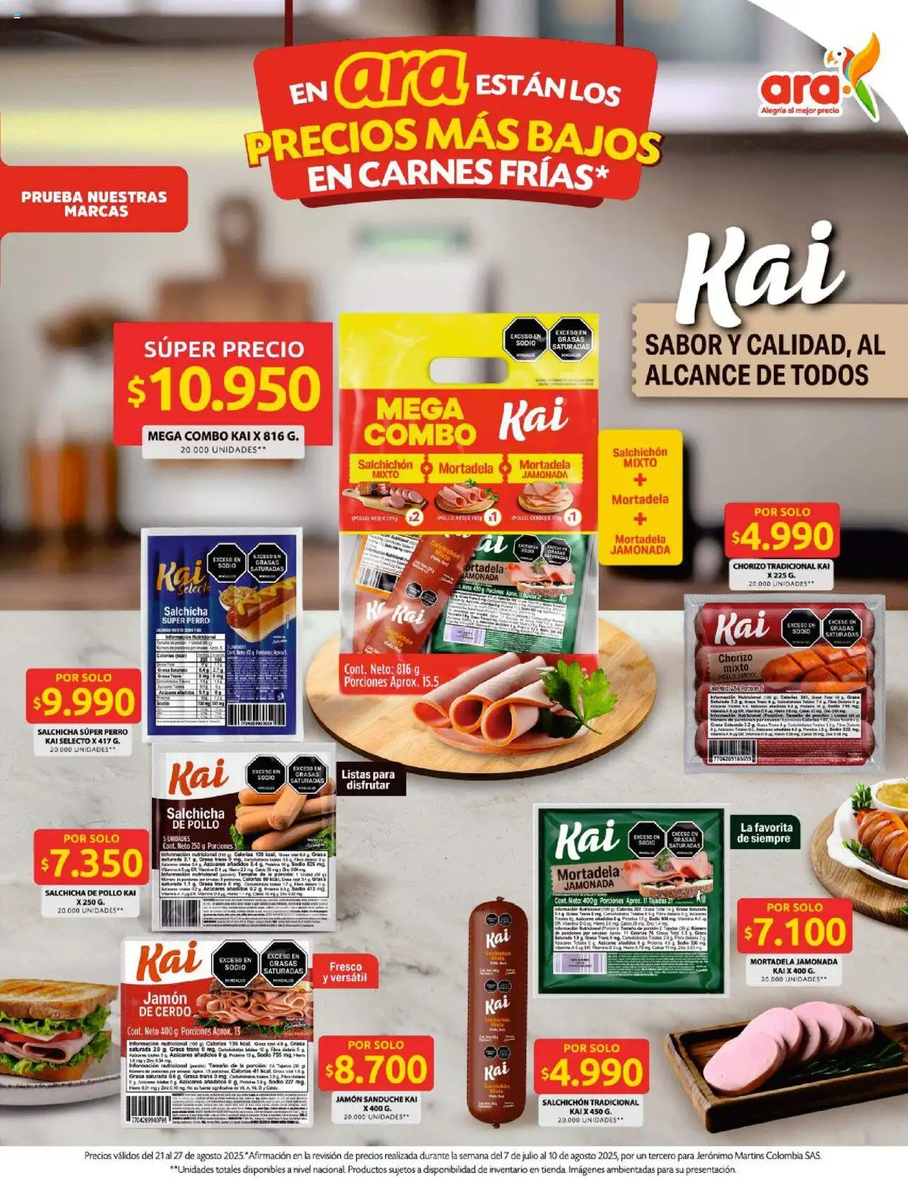 Ara revista - valida desde el 21.08.2025 | Página: 4 | Productos: Cerdo, Pollo, Salchicha, Chorizo
