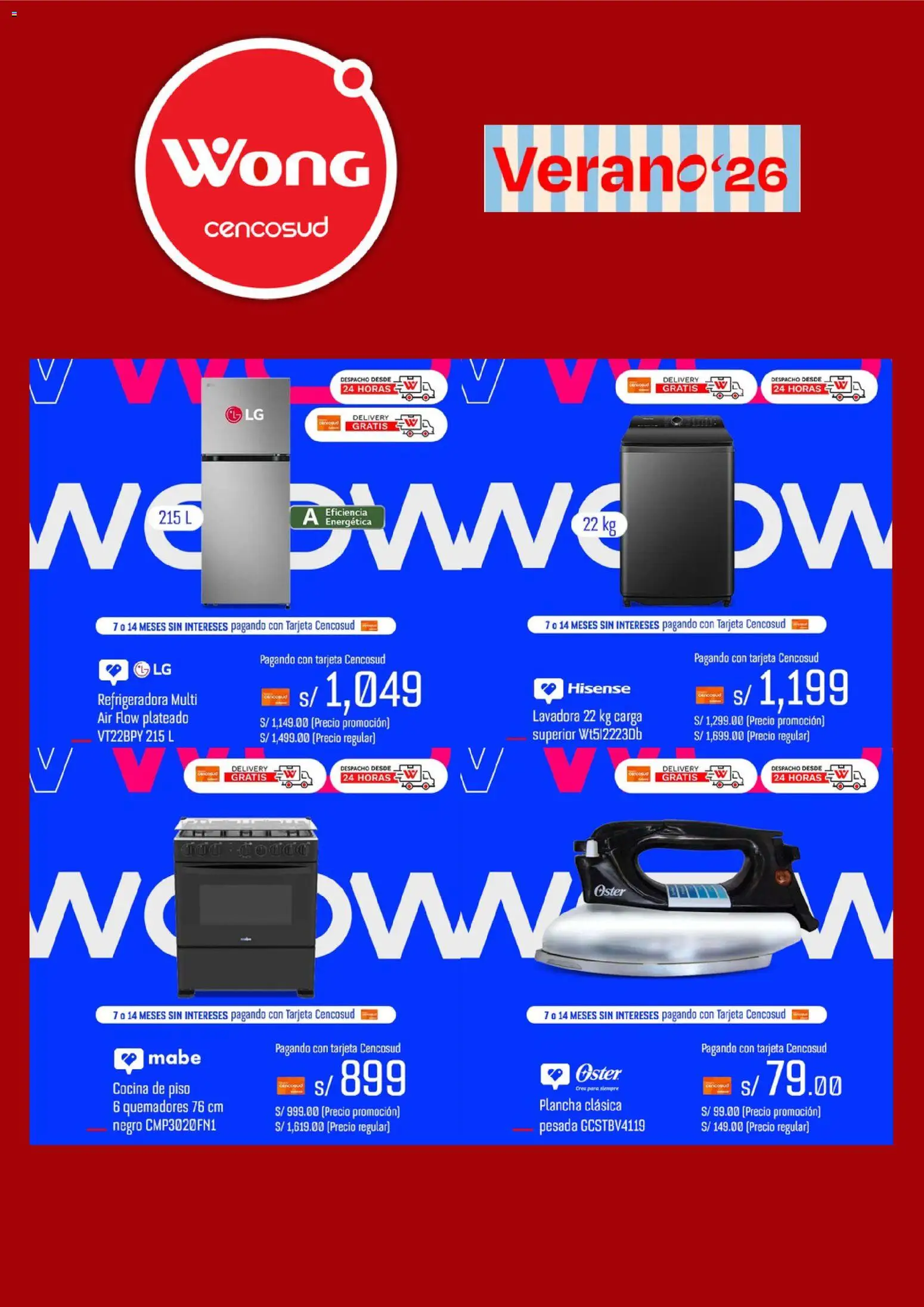 Catálogo Wong válido desde 20.04.2026 | Página: 5 | Productos: Lavadora, Cocina