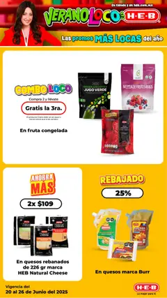 Nuevas ofertas de H-E-B válidas en toda la República Mexicana desde el 20.06.2025. ¡Encuentra las mejores ofertas en H-E-B folleto! | Página: 9 | Productos: Aderezo, Queso, Jugo, Fresas