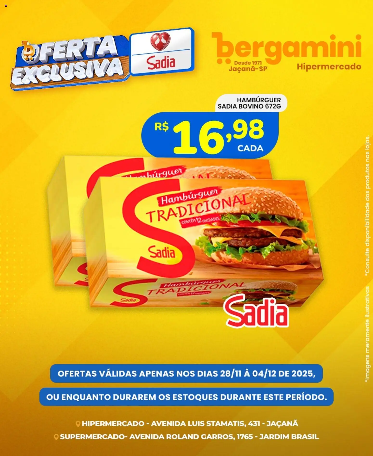 Supermercado Bergamini Folheto - válido de 28.11.2025 | Página: 3 | Produtos: Hambúrguer