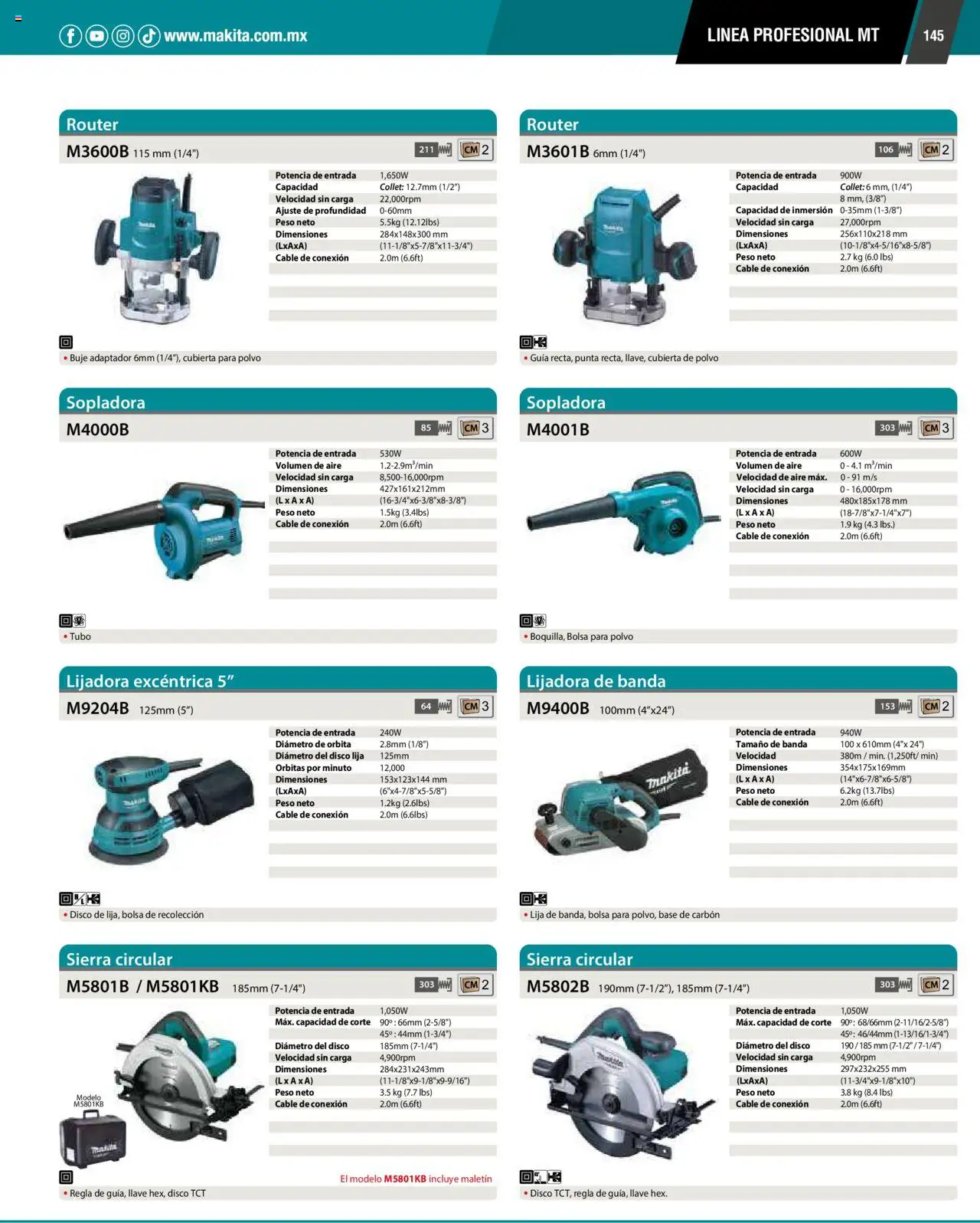 Nuevas ofertas de Makita válidas en toda la República Mexicana desde el 17.04.2024. ¡Encuentra las mejores ofertas en Makita catálogo ! | Página: 145 | Productos: Bolsa, Lijadora, Disco, Adaptador