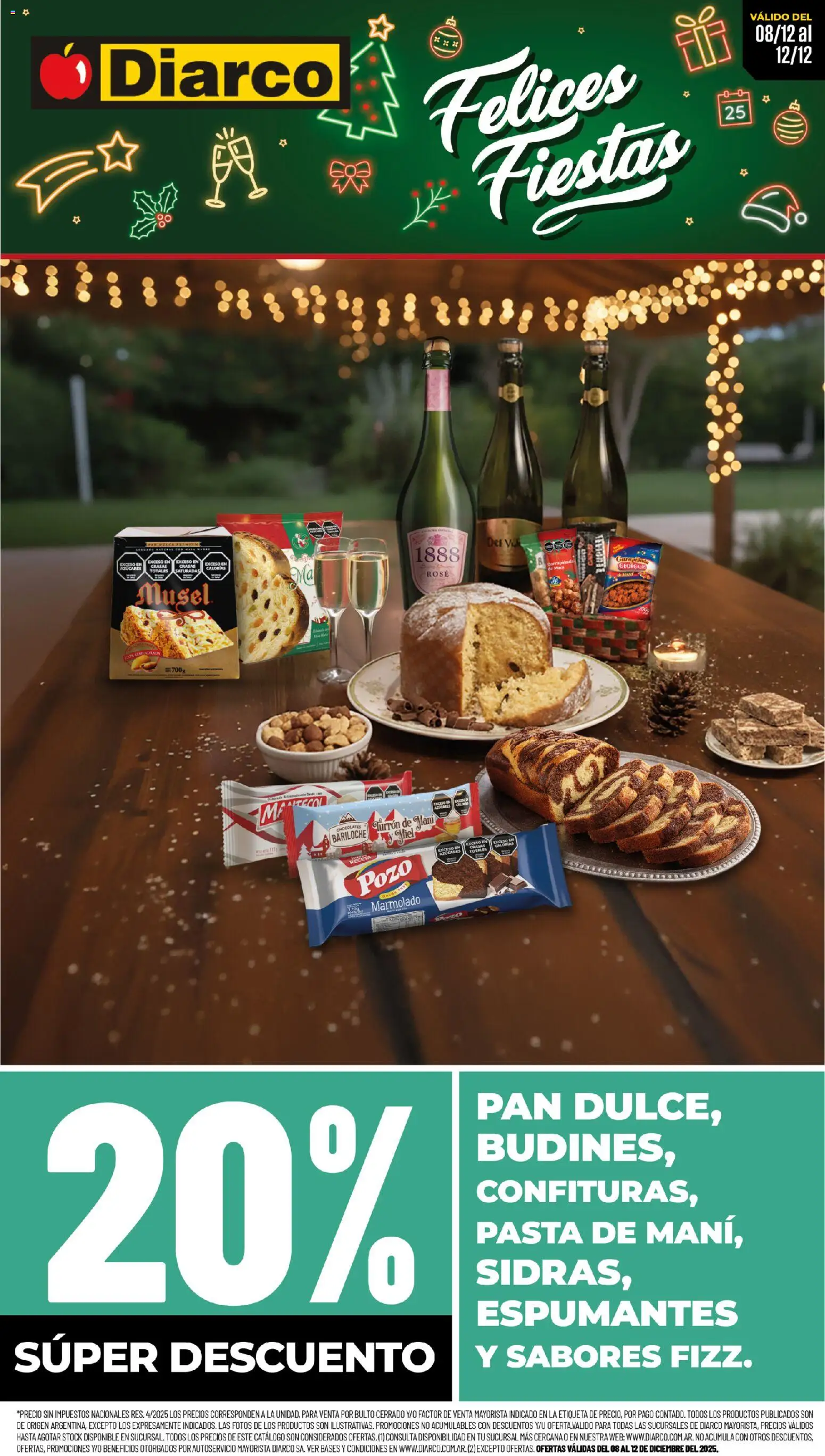 Diarco - Fiestas Mayorista │ válido desde el 08.12.2025 | Página: 1 | Productos: Mani, Pan, Turrón, Pasta