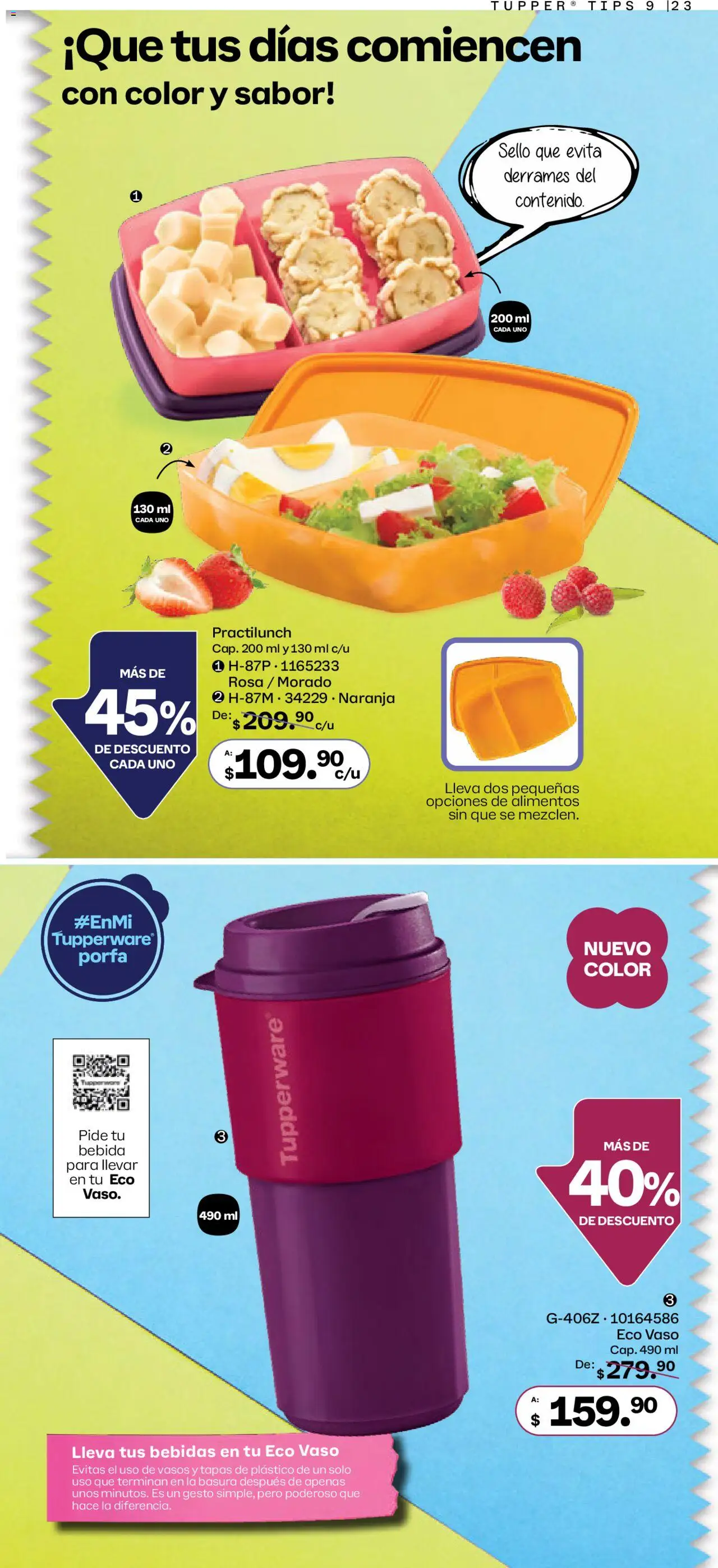 Nuevas ofertas de Tupperware válidas en toda la República Mexicana desde el 11.08.2025. ¡Encuentra las mejores ofertas en Tupperware catálogo! | Página: 23 | Productos: Tupper, Vasos