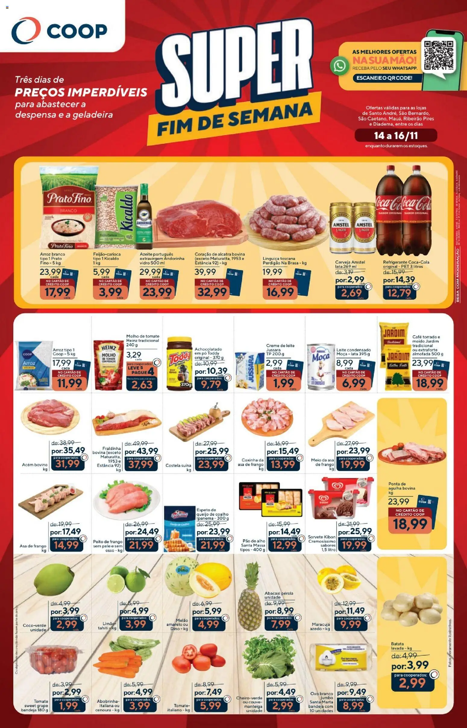 Coop Folheto - válido de 14.11.2025 | Página: 1 | Produtos: Molho de tomate, Pao de alho, Cerveja, Peito de frango