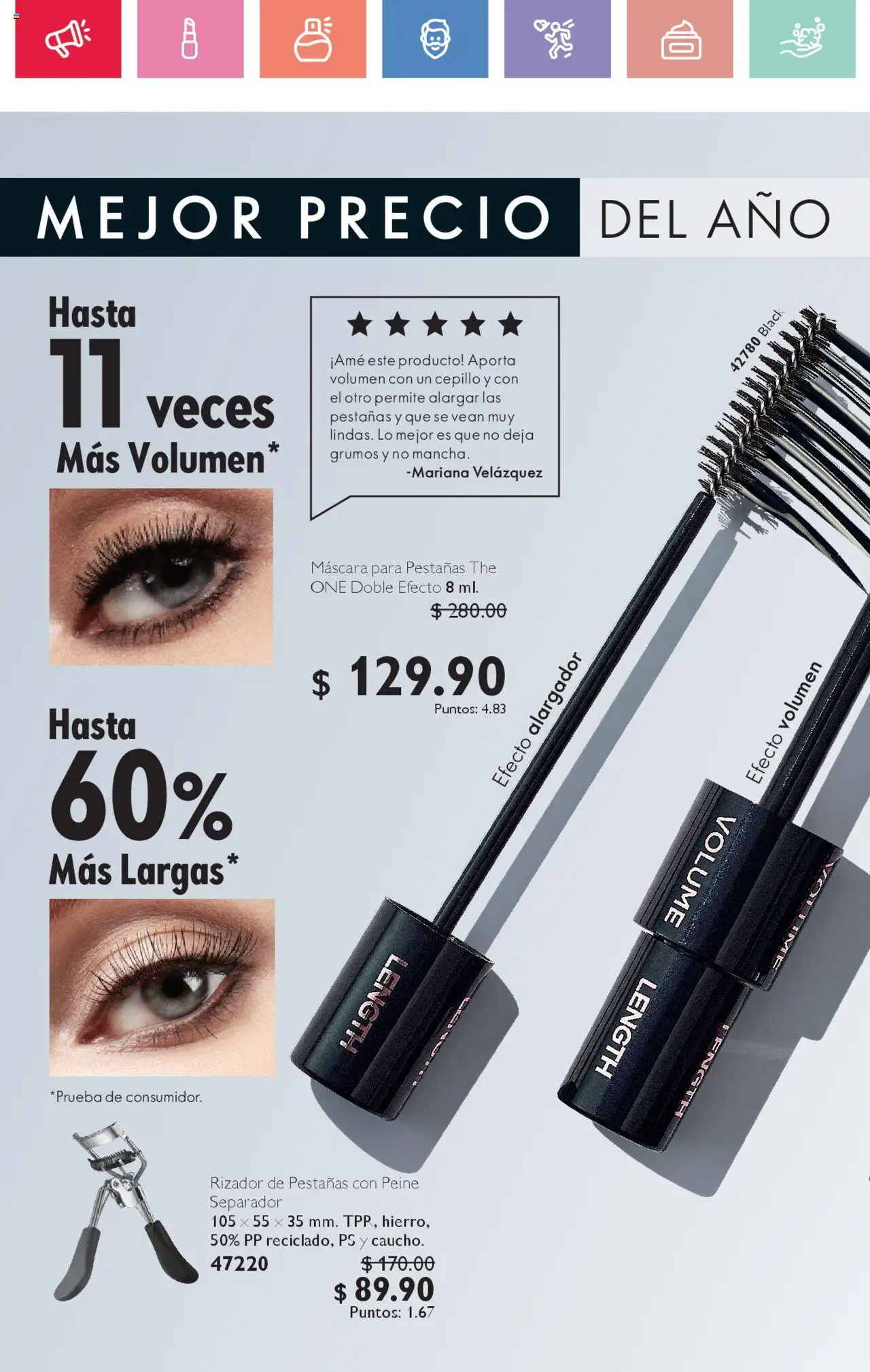 Nuevas ofertas de Oriflame válidas en toda la República Mexicana desde el 02.08.2025. ¡Encuentra las mejores ofertas en Oriflame - Campaña 11 2025! | Página: 124 | Productos: Cepillo, Máscara, Rizador, Peine
