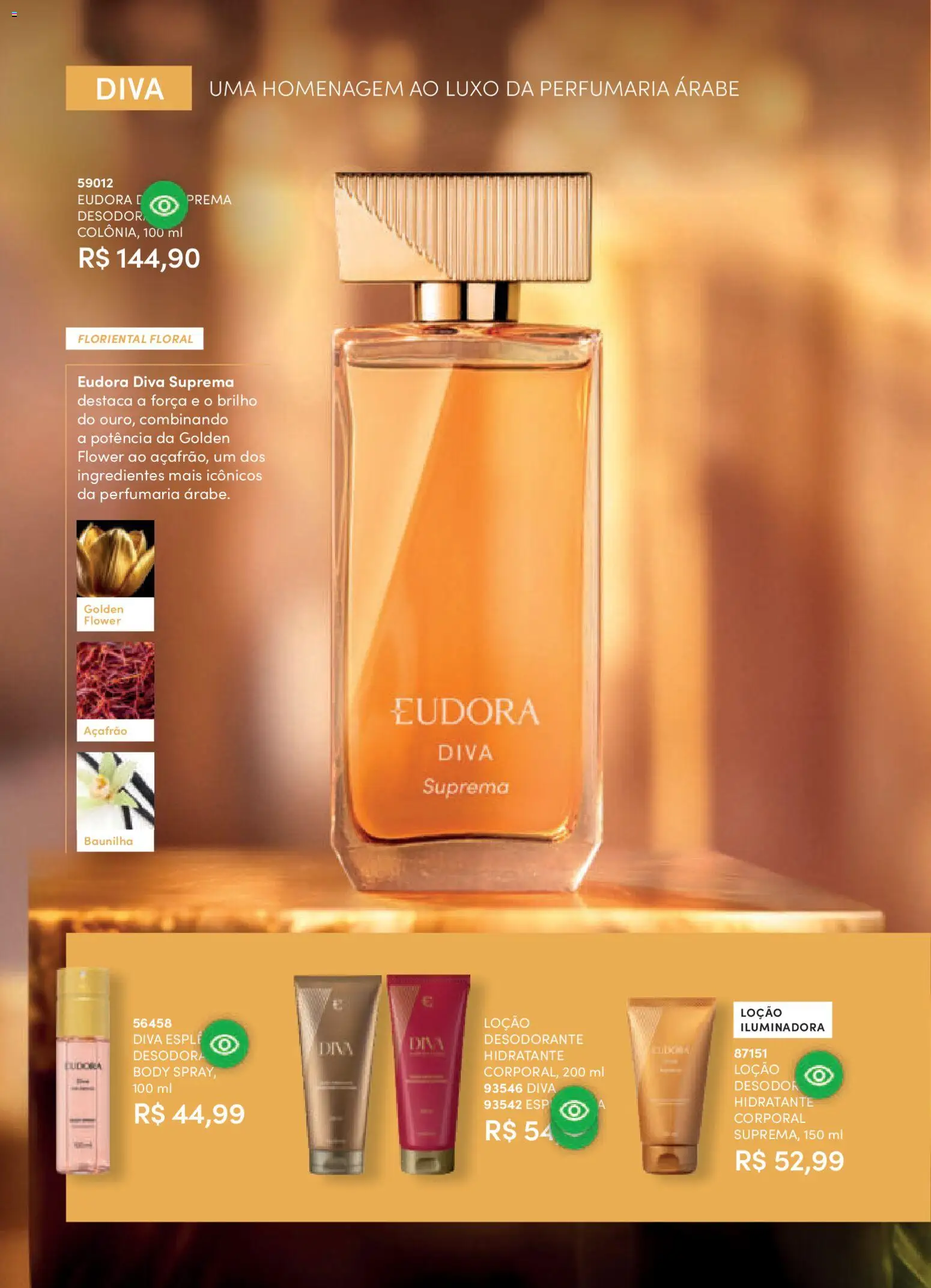 Eudora Folheto - válido de 08.01.2026 | Página: 105 | Produtos: Açafrão, Desodorante, Body