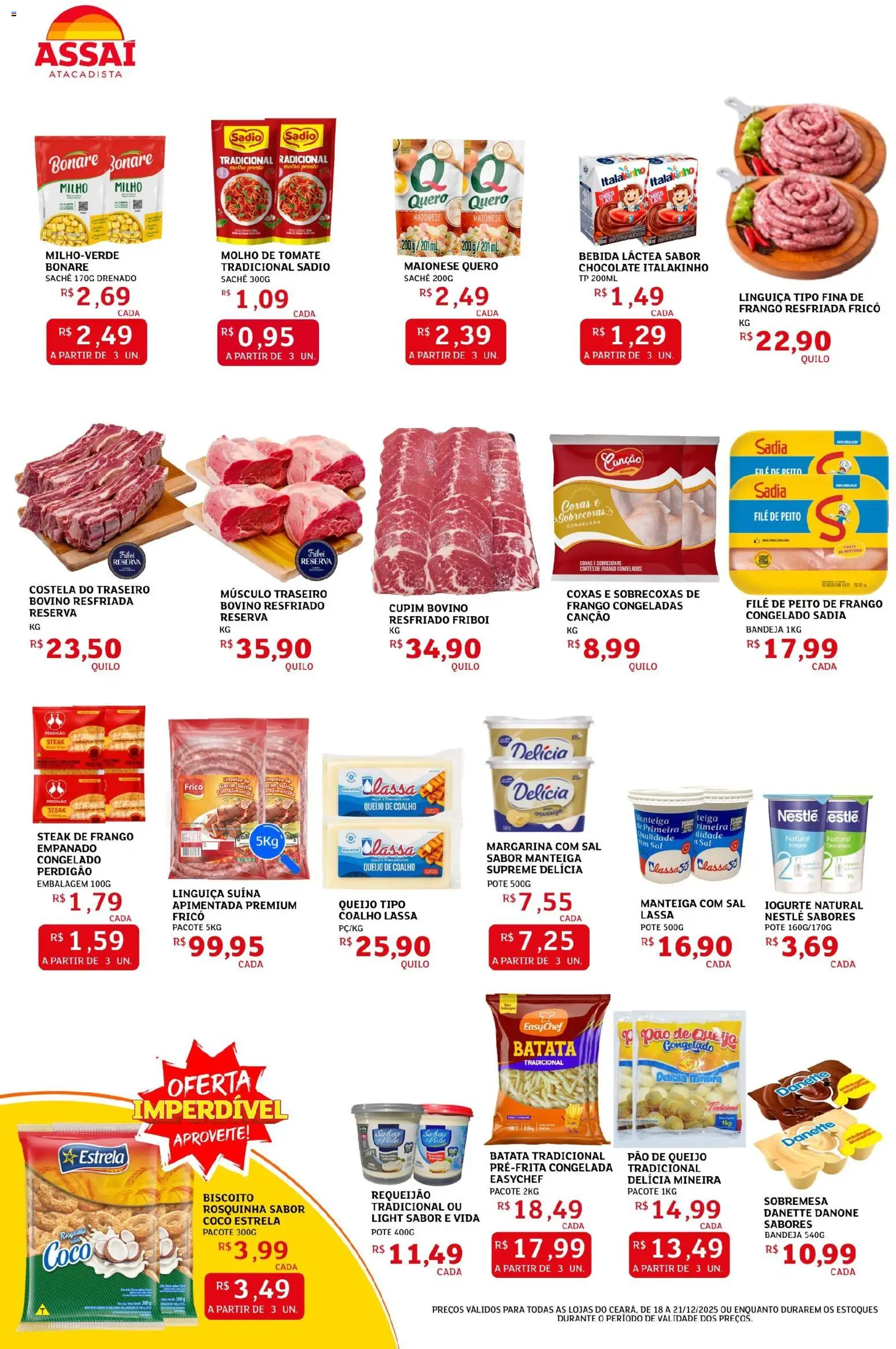 Assaí Atacadista Folheto - válido de 18.12.2025 | Página: 2 | Produtos: Linguiça, Queijo, Bebida, Frango