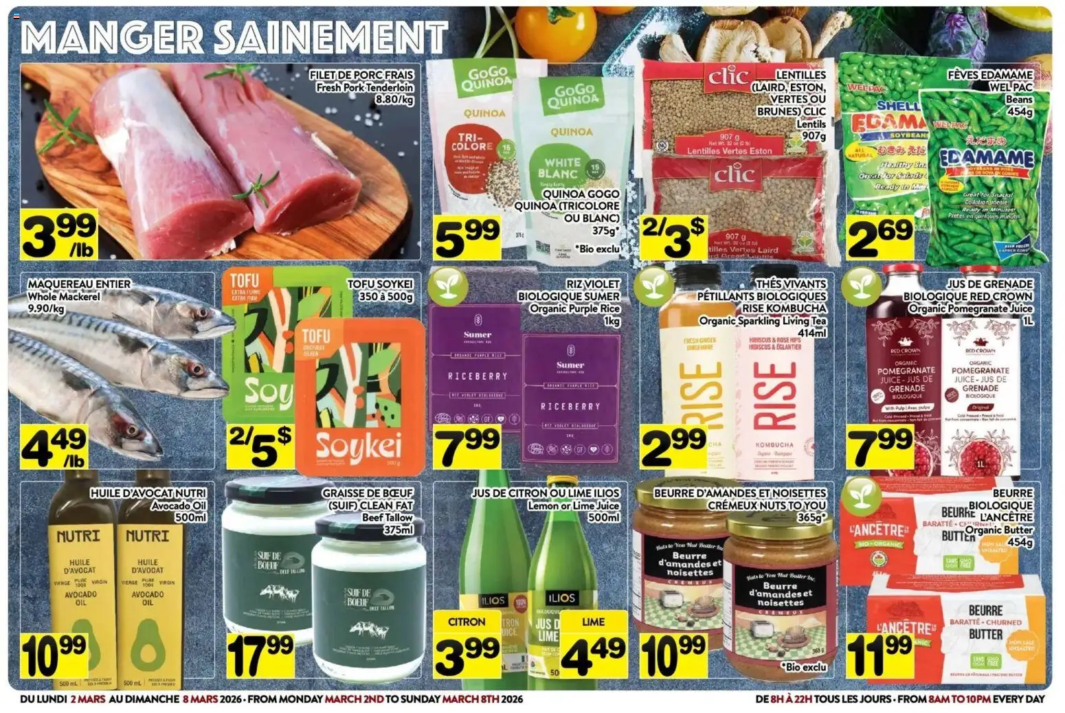 Pa Supermarché flyer valid from 02.03.2026 | Page: 3 | Products: Beef, Nuts, Butter, Juice