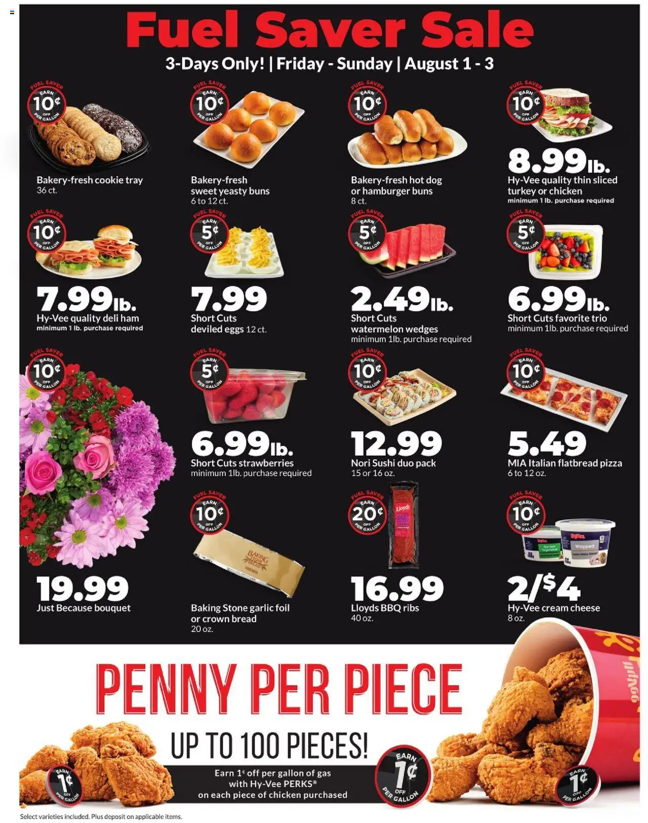 HyVee Meat Sale - valid from 01.08.2025 | Page: 2 | Products: Cheese, Eggs, Bread, Ham