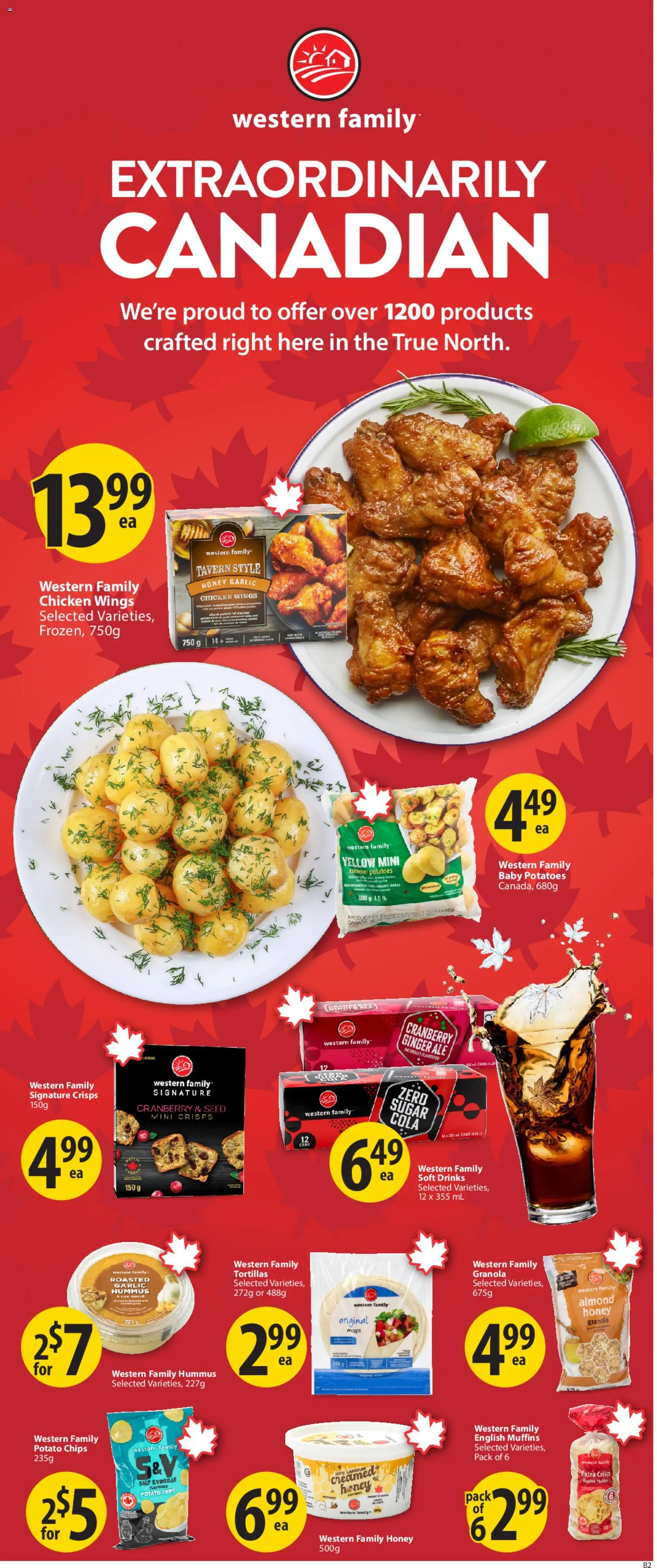Save on foods flyer valid from 23.04.2026 | Page: 2 | Products: Chips, Chicken wings, Potatoes, Chicken