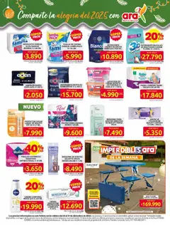 Ara - Ahorra con precios bajos y ofertas en la canasta familiar  -  Vista previa de la revista de la tienda Ara valido desde el 26.12.2025 | Página: 11 | Productos: Protectores diarios, Cocina, Mesa, Pañales