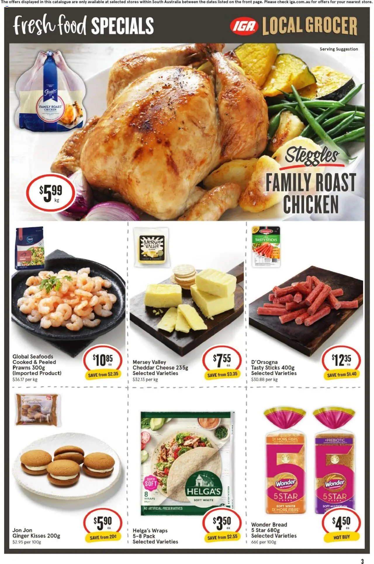 IGA catalogue - valid from 03.09.2025 | Page: 4 | Products: Cheese, Bread, Ginger, Chicken