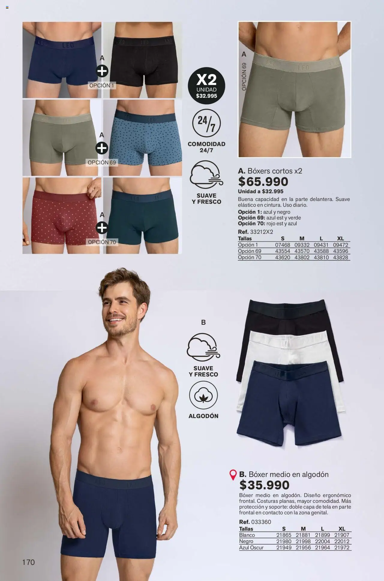 Leonisa revista - valida desde el 01.09.2025 | Página: 170 | Productos: Algodón, Boxers