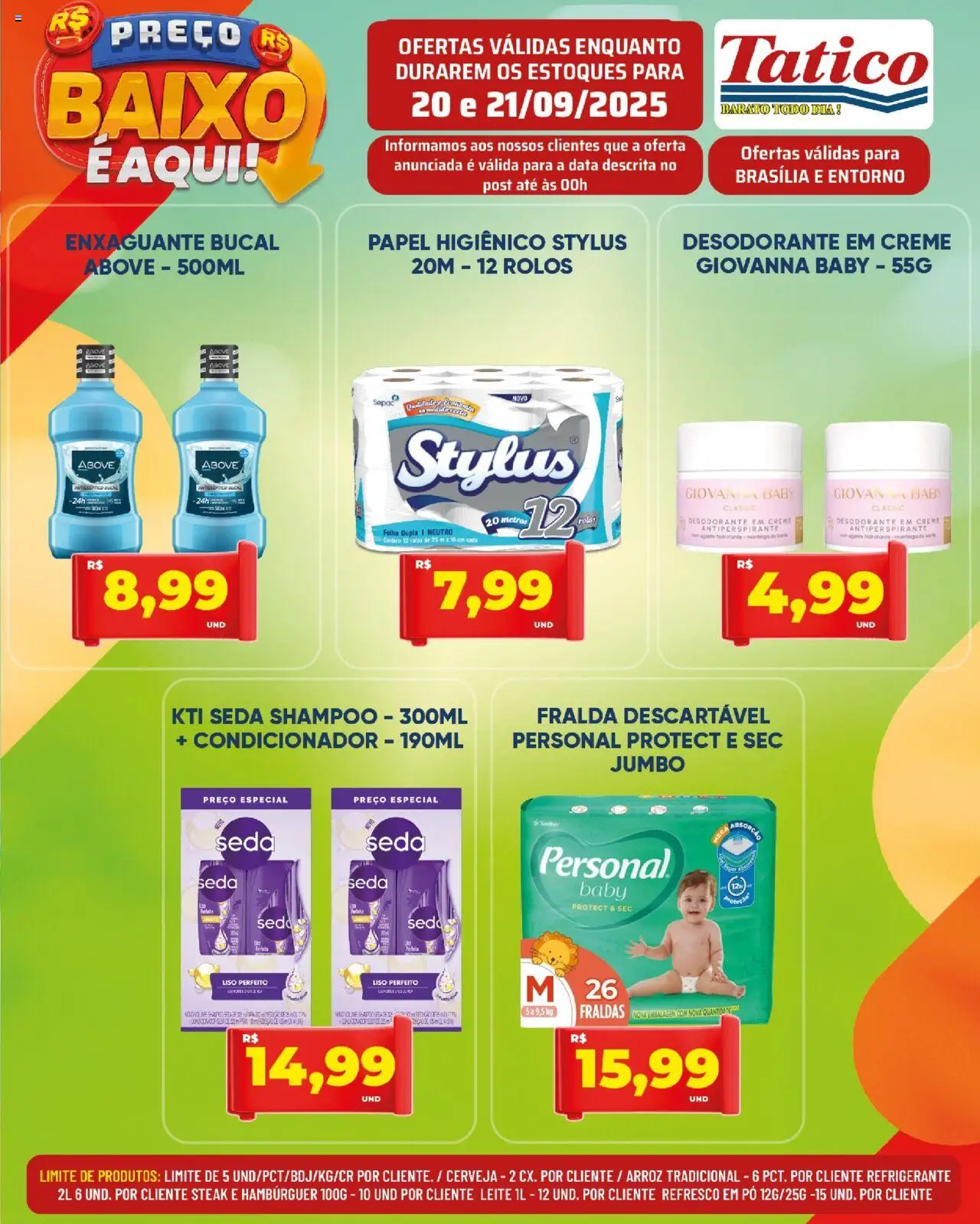 Tatico Folheto - válido de 20.09.2025 | Página: 12 | Produtos: Enxaguante bucal, Arroz, Refrigerante, Fraldas