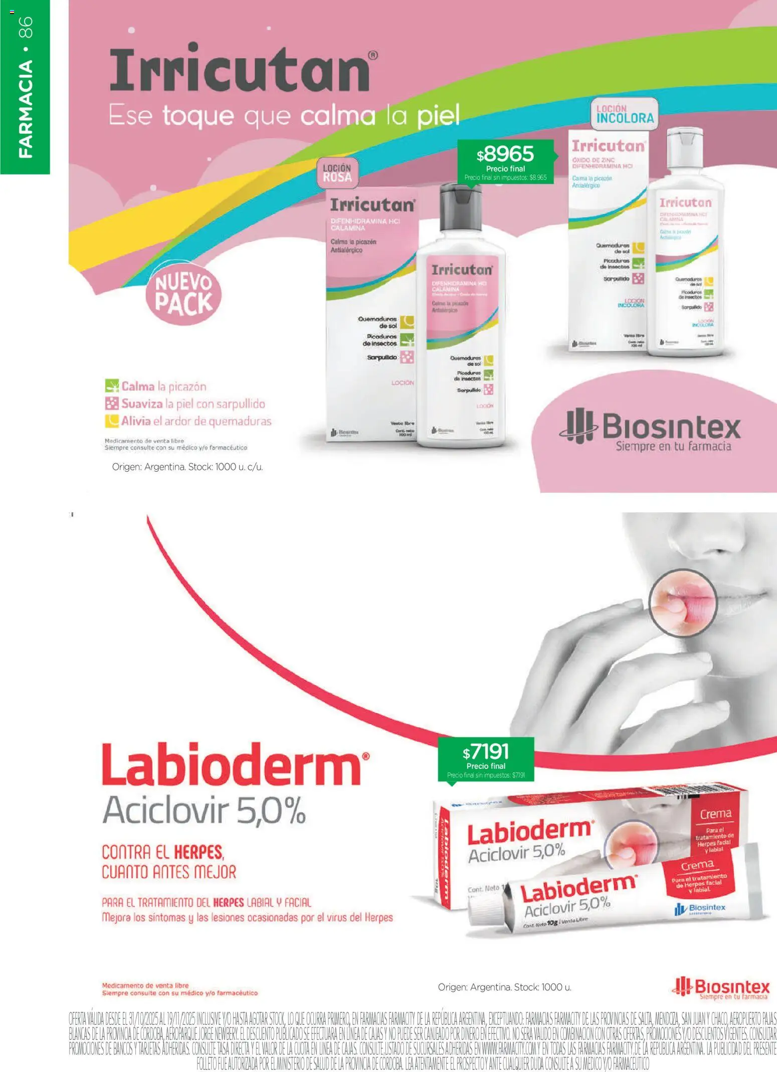 Farmacity catálogo │ válido desde el 30.10.2025 | Página: 86 | Productos: Loción, Crema