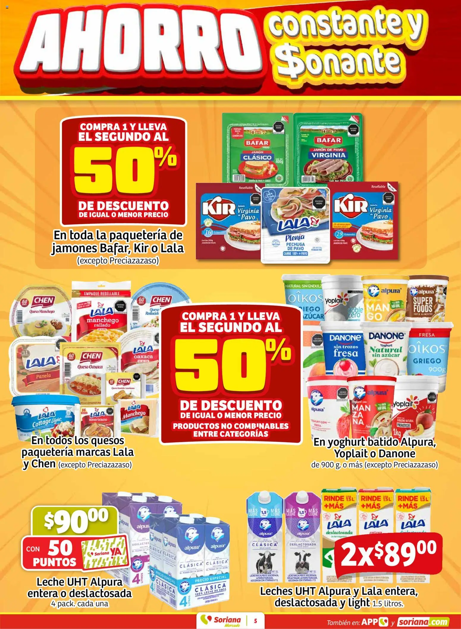 Nuevas ofertas de Soriana válidas en toda la República Mexicana desde el 19.02.2026. ¡Encuentra las mejores ofertas en Soriana - Fin de Semana Mercado: Nuevo León! | Página: 5 | Productos: Fresa, Leche, Queso, Jamón
