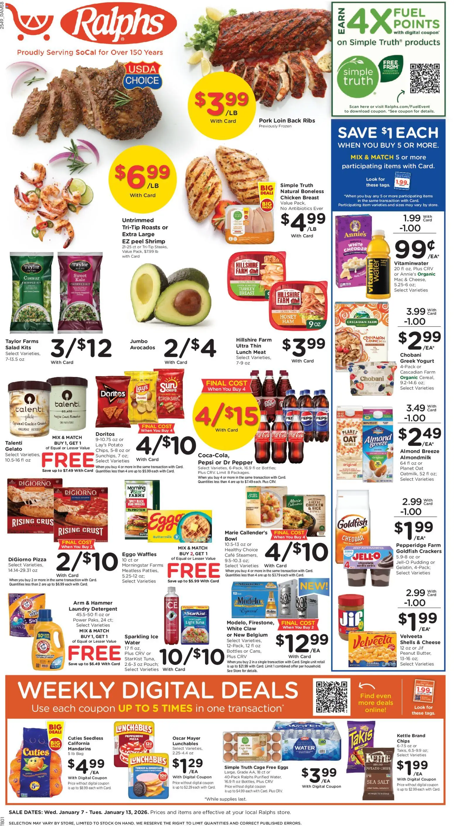 Ralphs Weekly Ad - valid from 07.01.2026 | Page: 1 | Products: Kale, Eggs, Rice, Pepper