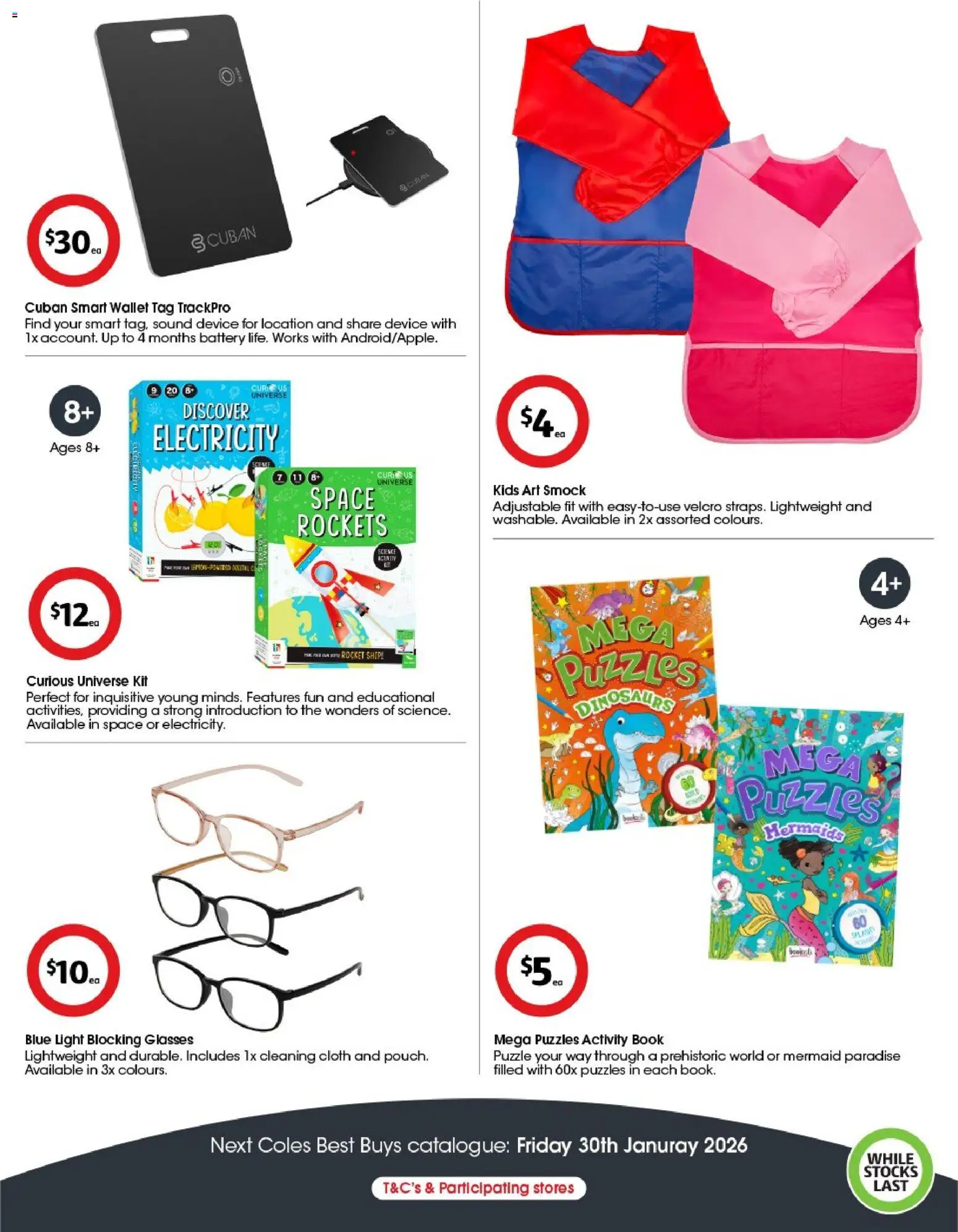 Coles catalogue - valid from 16.01.2026 | Page: 8 | Products: Cloth, Battery, Glasses, Device