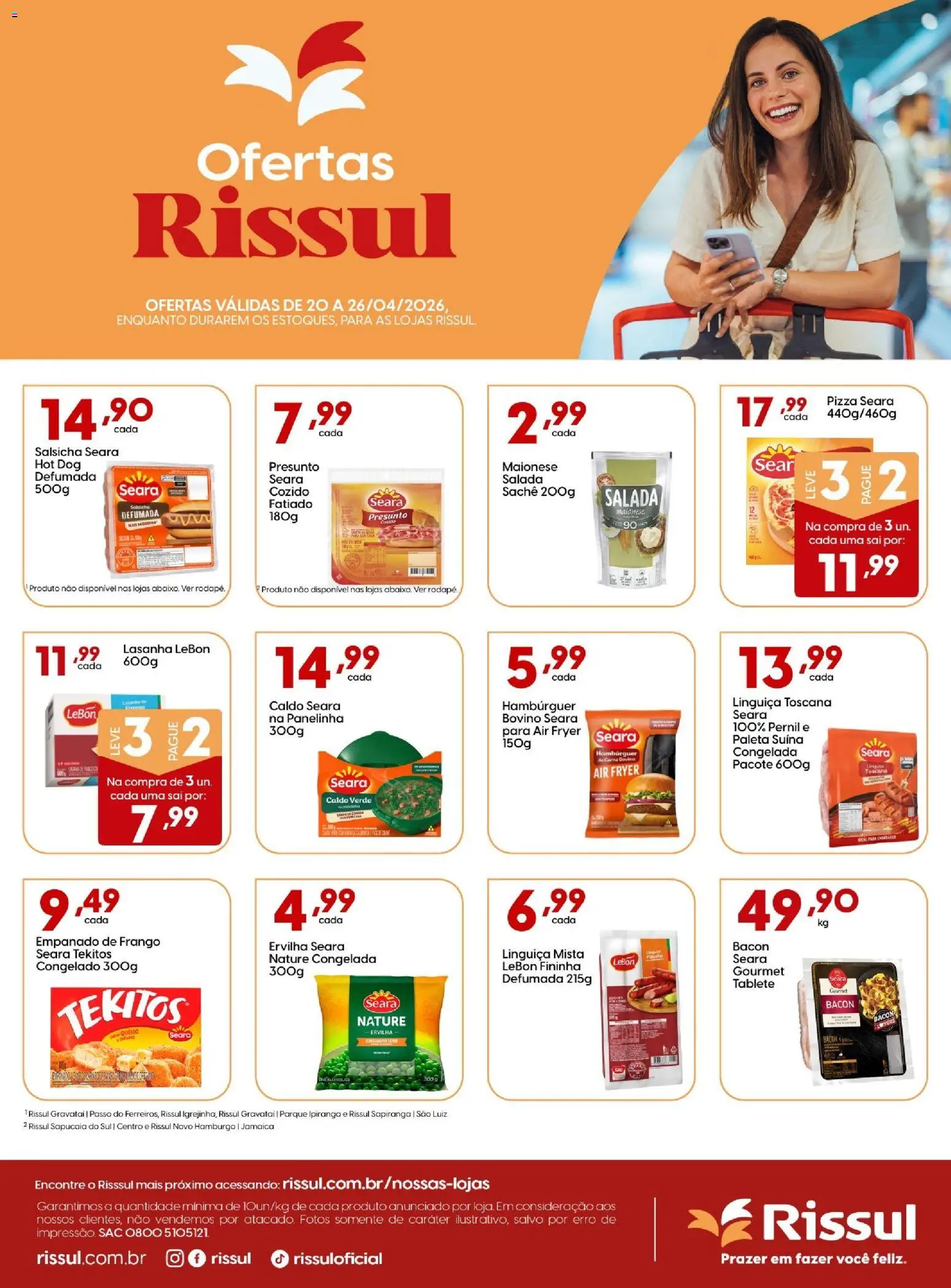 Rissul Folheto - válido de 20.04.2026 | Página: 1 | Produtos: Pernil, Hambúrguer, Lasanha, Salada