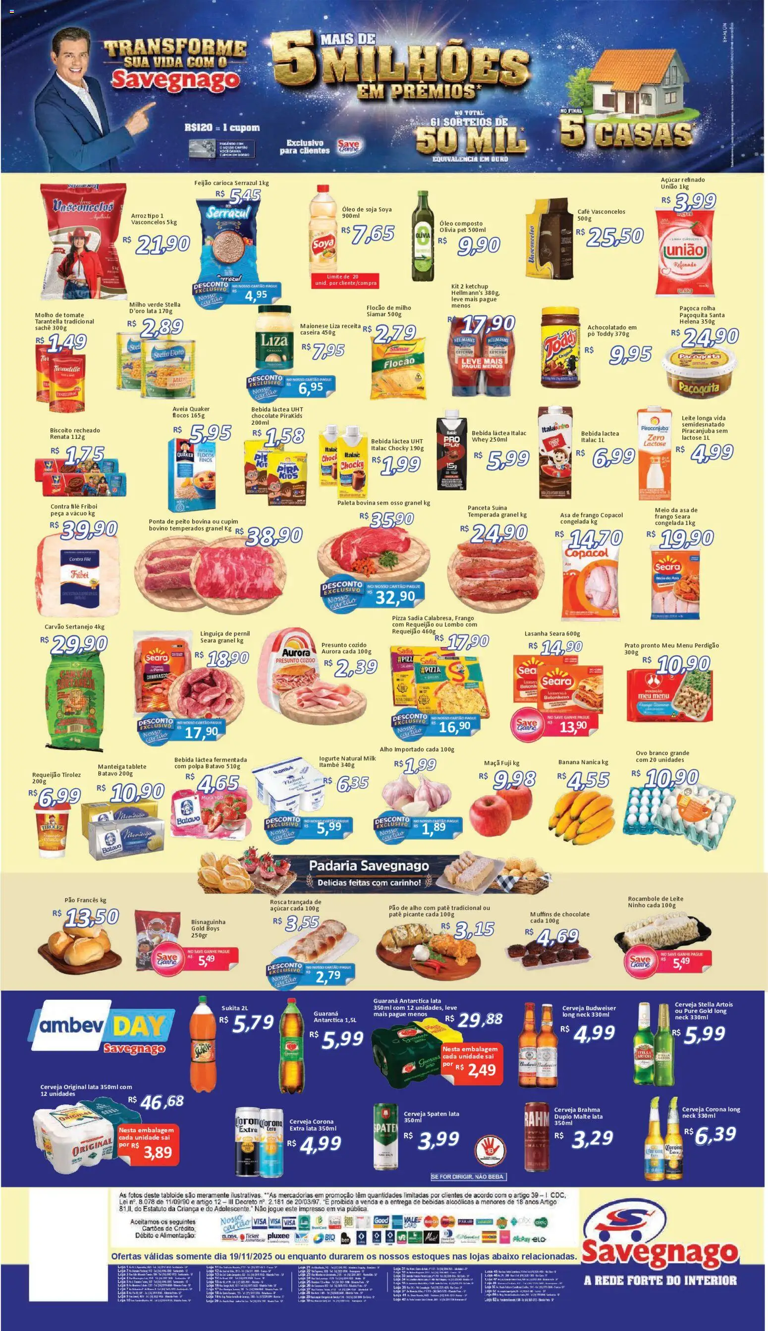 Savegnago Folheto - válido de 19.11.2025 | Página: 2 | Produtos: Feijão, Pó, Pernil, Pão