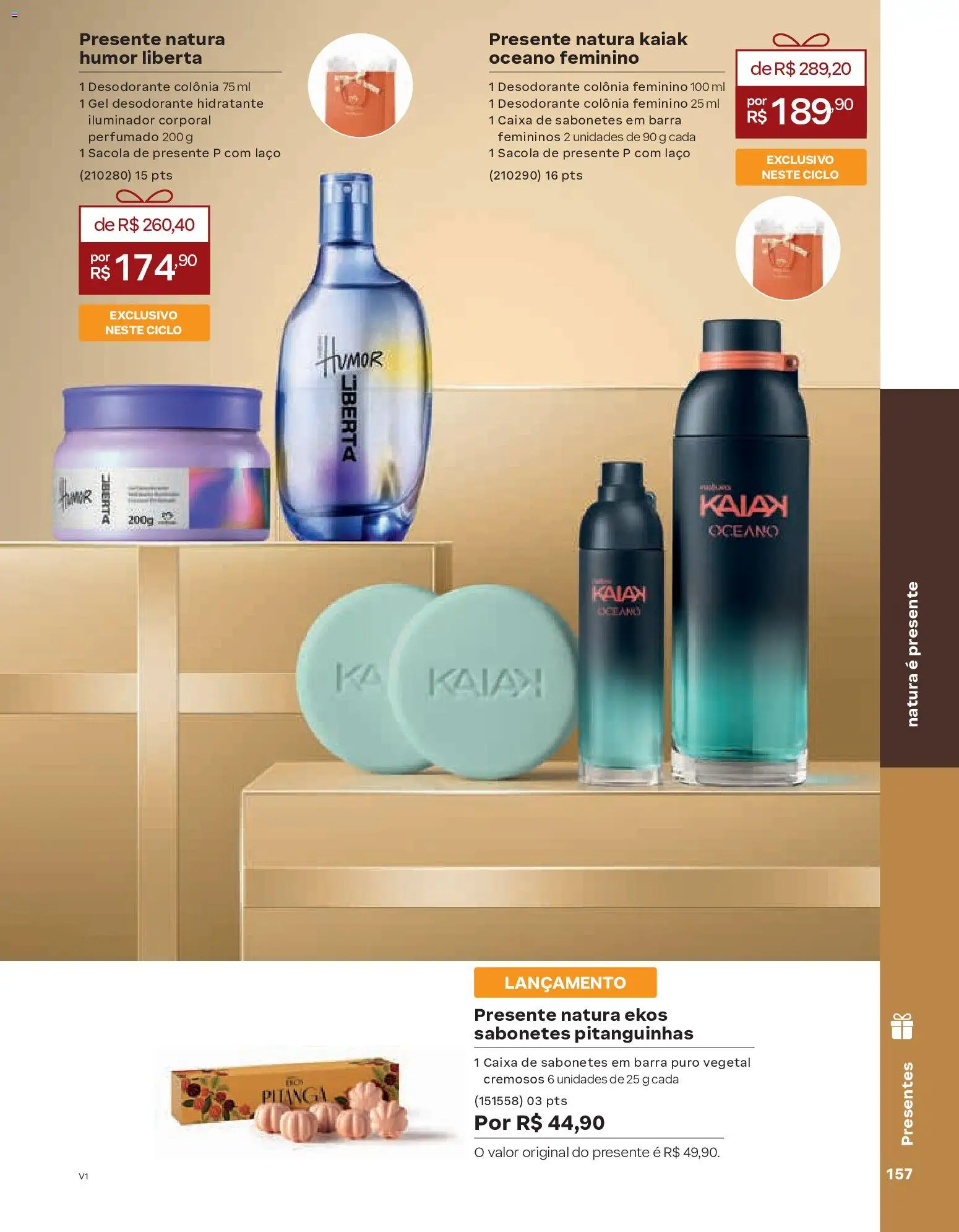 Natura Folheto - válido de 26.12.2025 | Página: 157 | Produtos: Desodorante, Caixa, Iluminador