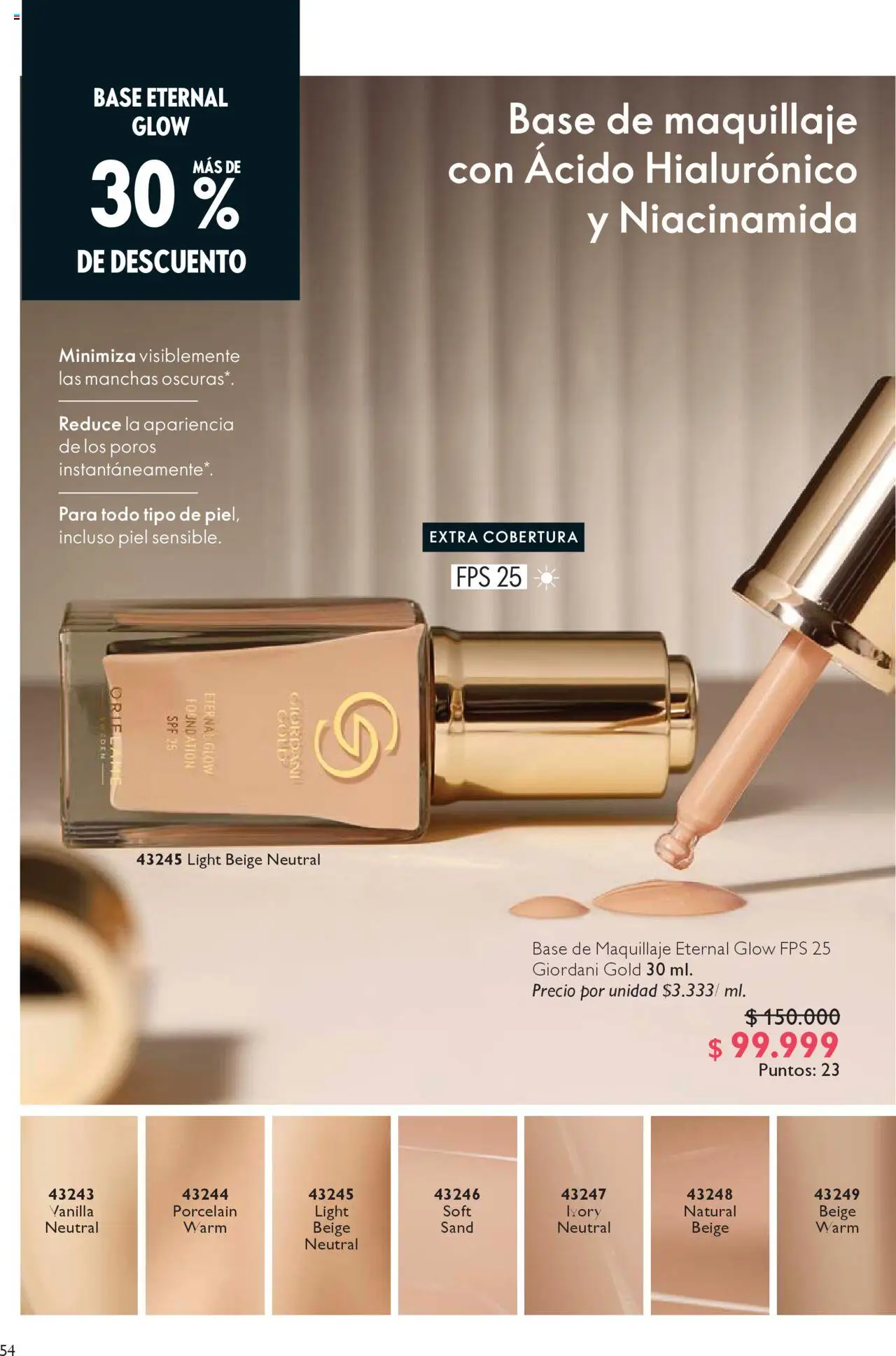 Oriflame revista - valida desde el 04.10.2025 | Página: 54 | Productos: Base de maquillaje, Maquillaje