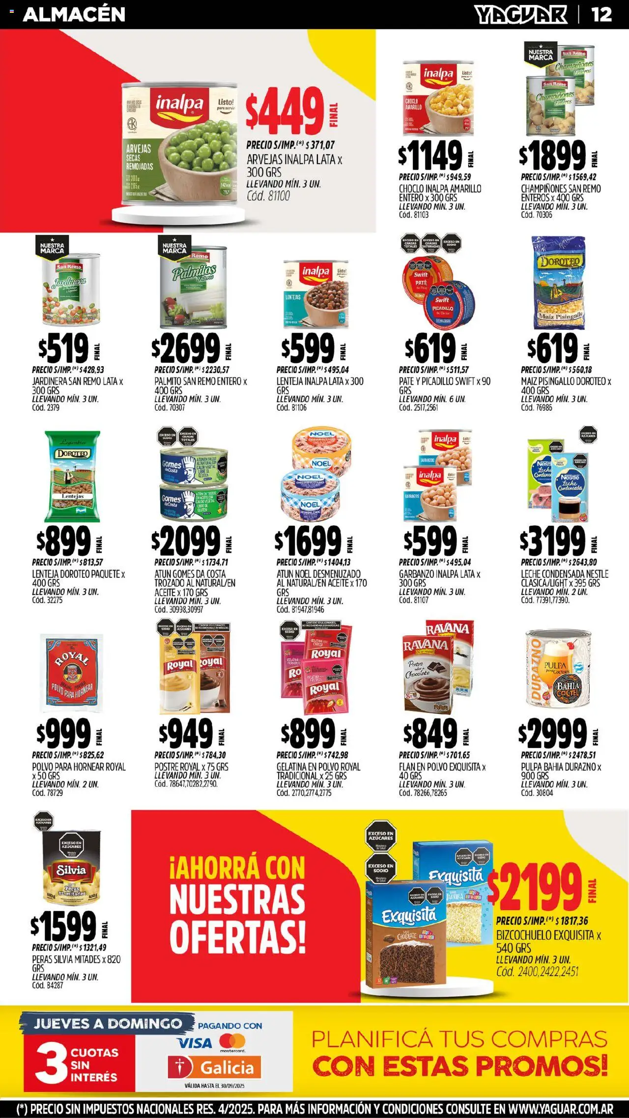 Yaguar - Maschwitz │ válido desde el 08.09.2025 | Página: 14 | Productos: Maiz, Palmitos, Chocolate, Picadillo