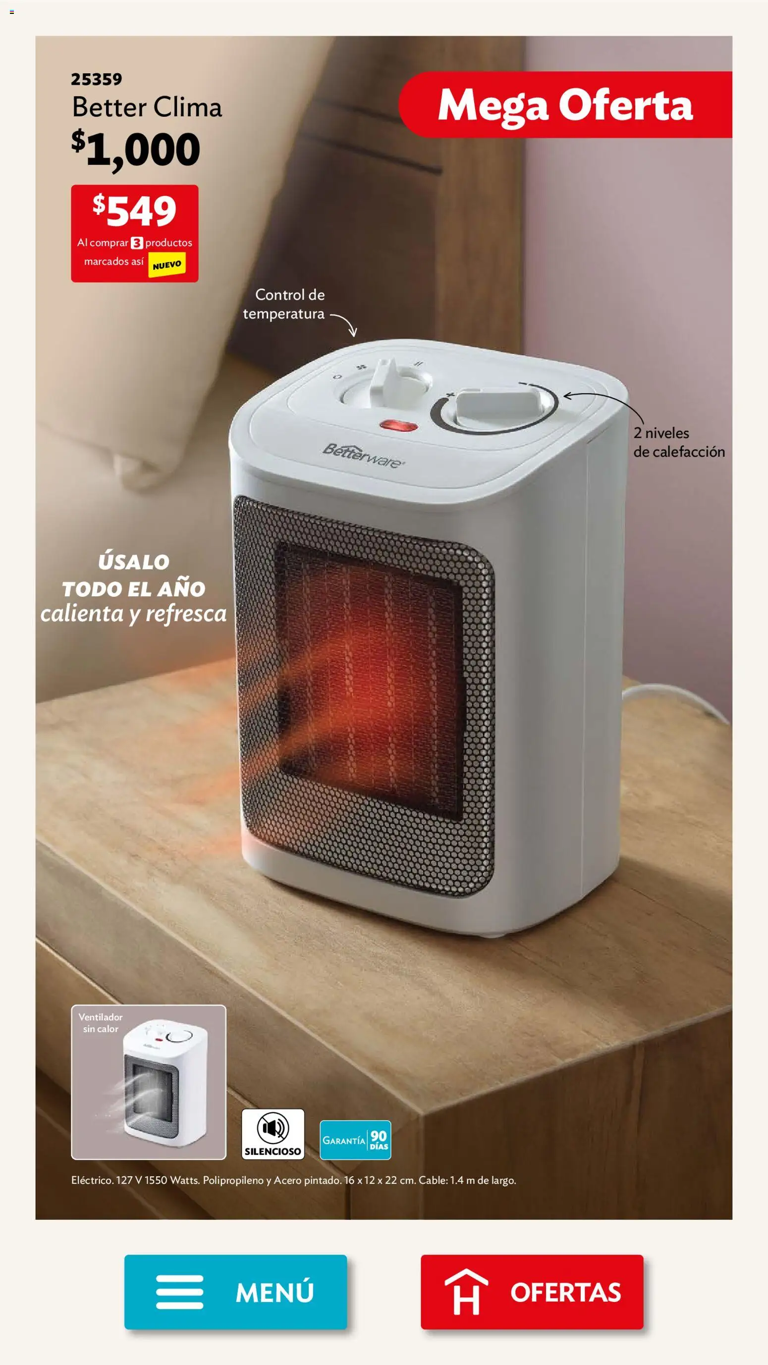 Nuevas ofertas de Betterware válidas en toda la República Mexicana desde el 01.12.2025. ¡Encuentra las mejores ofertas en Betterware campaña 12 2025! | Página: 8 | Productos: Ventilador, Cable