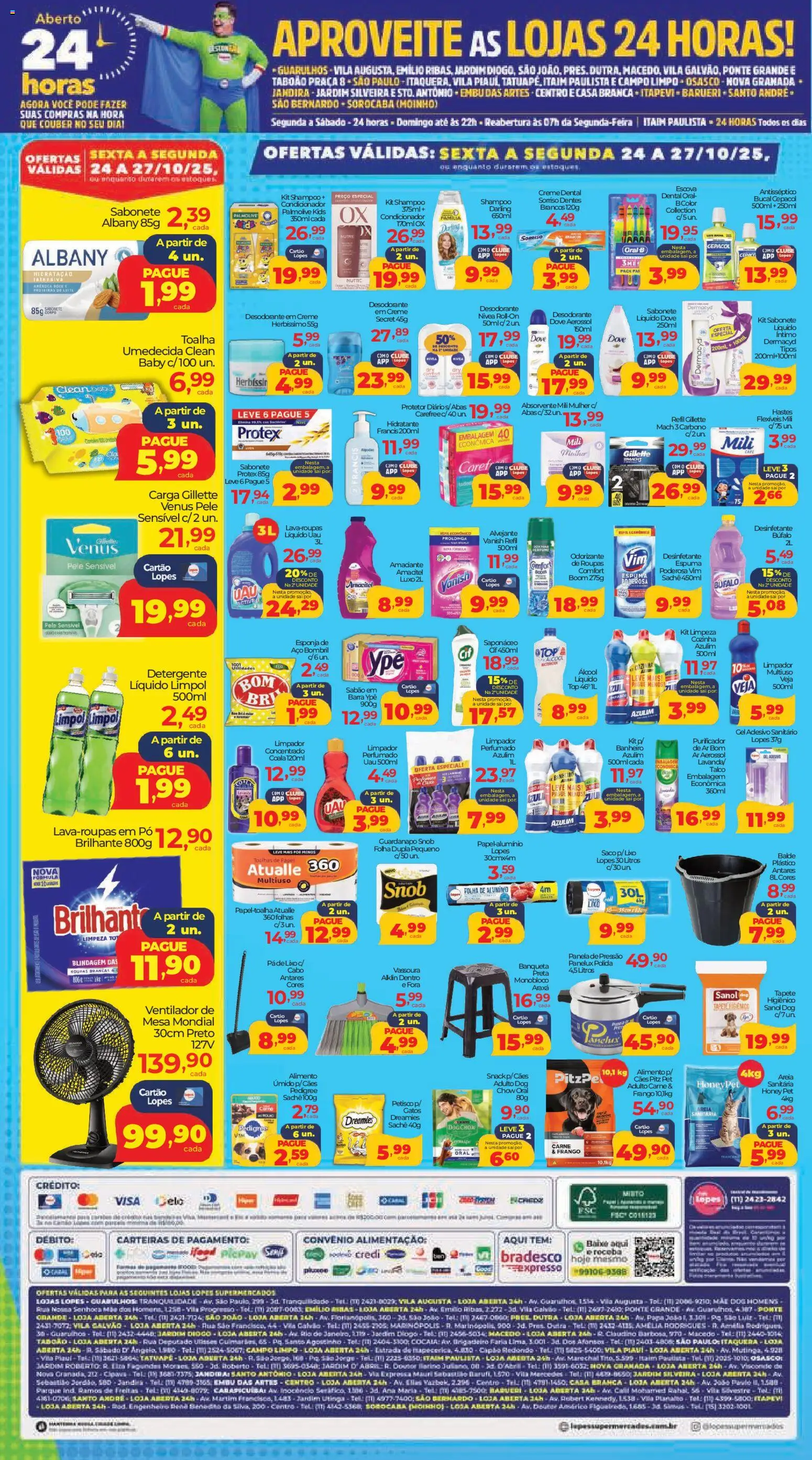 Lopes Supermercados Folheto - válido de 24.10.2025 | Página: 4 | Produtos: Shampoo, Sal, Creme dental, Vanish