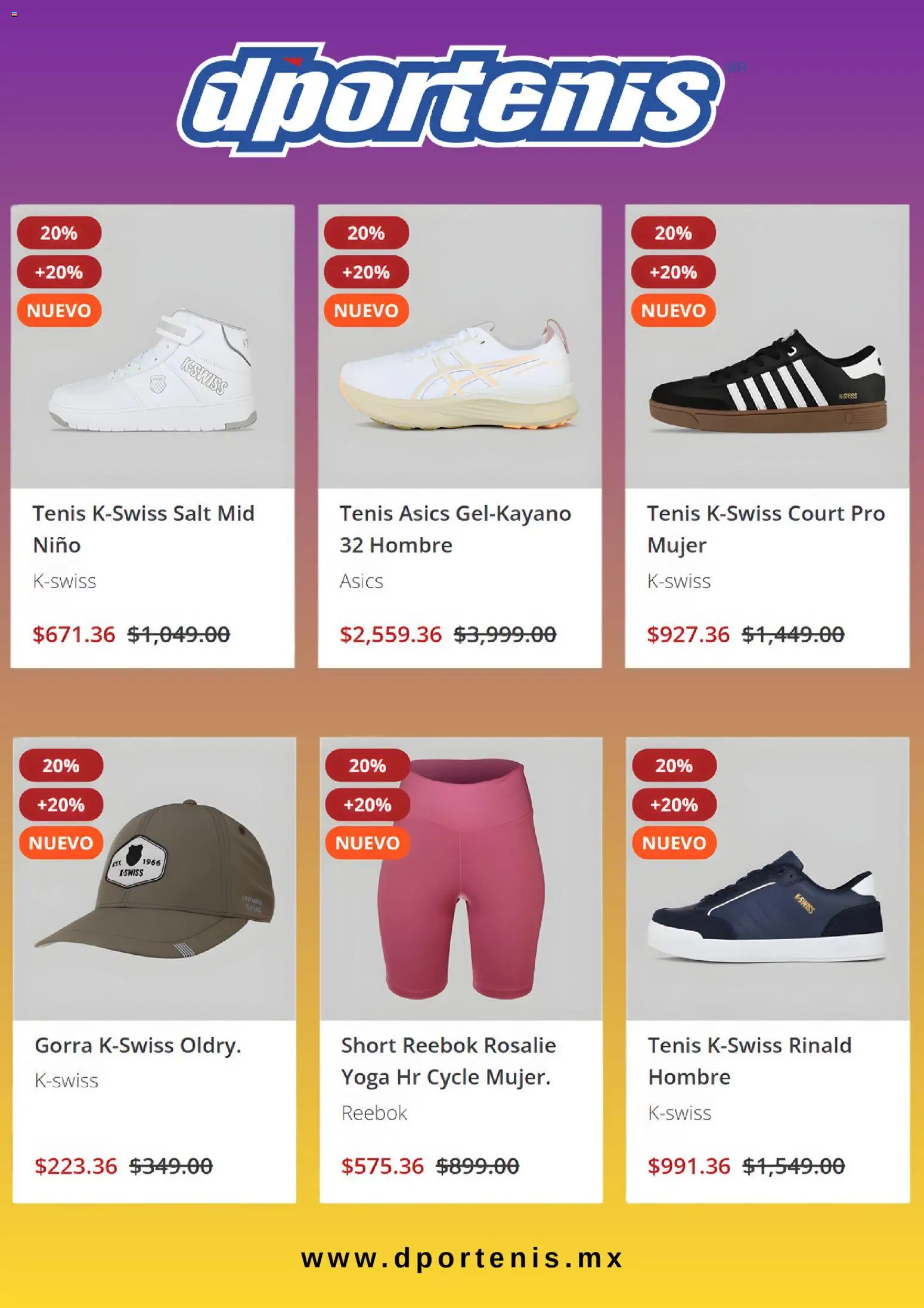 Nuevas ofertas de Dportenis válidas en toda la República Mexicana desde el 19.11.2025. ¡Encuentra las mejores ofertas en Dportenis Cyber Day! | Página: 2 | Productos: Tenis, Gorra, Short