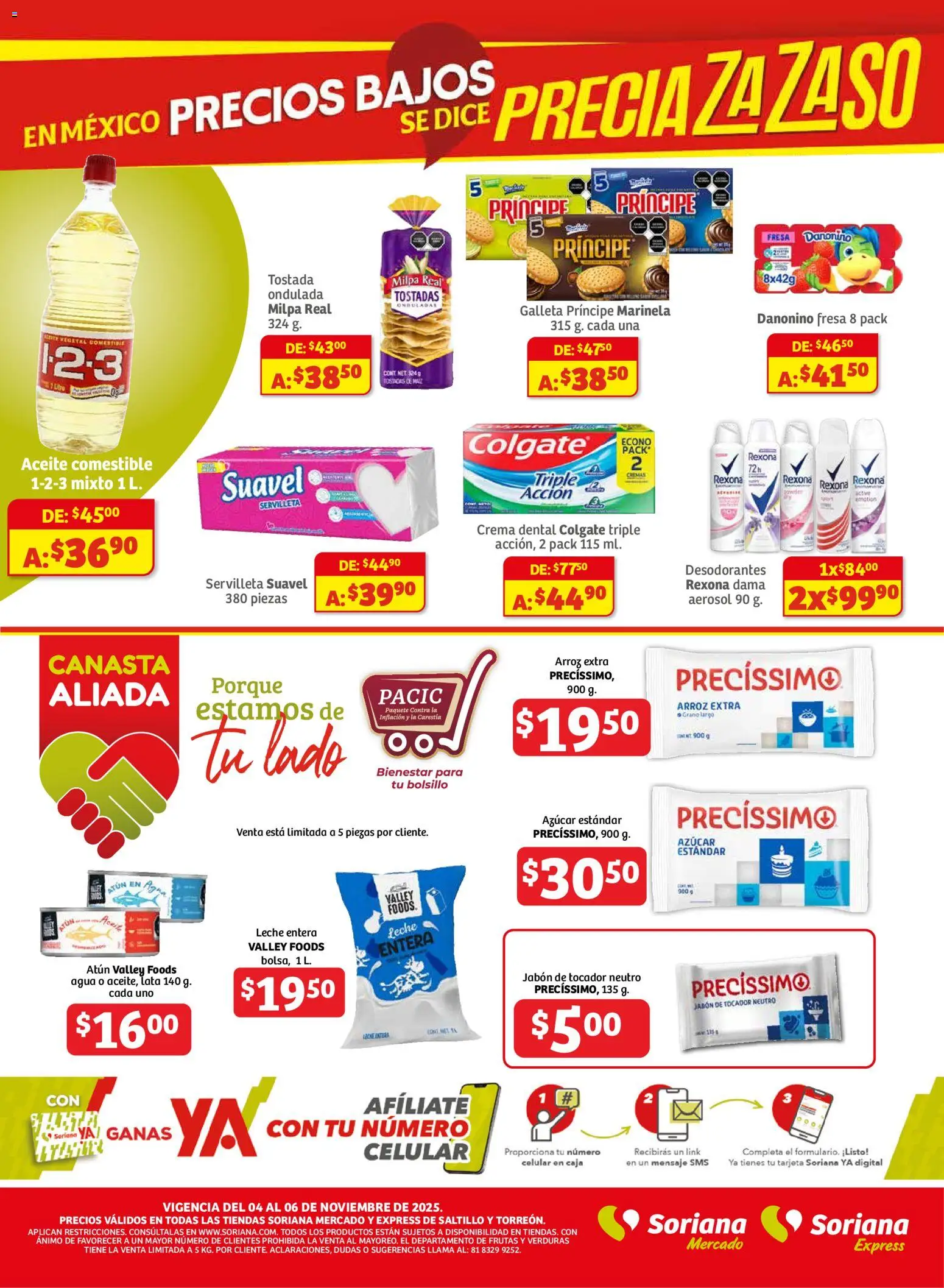 Nuevas ofertas de Soriana válidas en toda la República Mexicana desde el 04.11.2025. ¡Encuentra las mejores ofertas en Soriana - Frescos del Mandado Mercado: Saltillo y Torreón! | Página: 3 | Productos: Fresa, Azúcar, Aceite, Caja