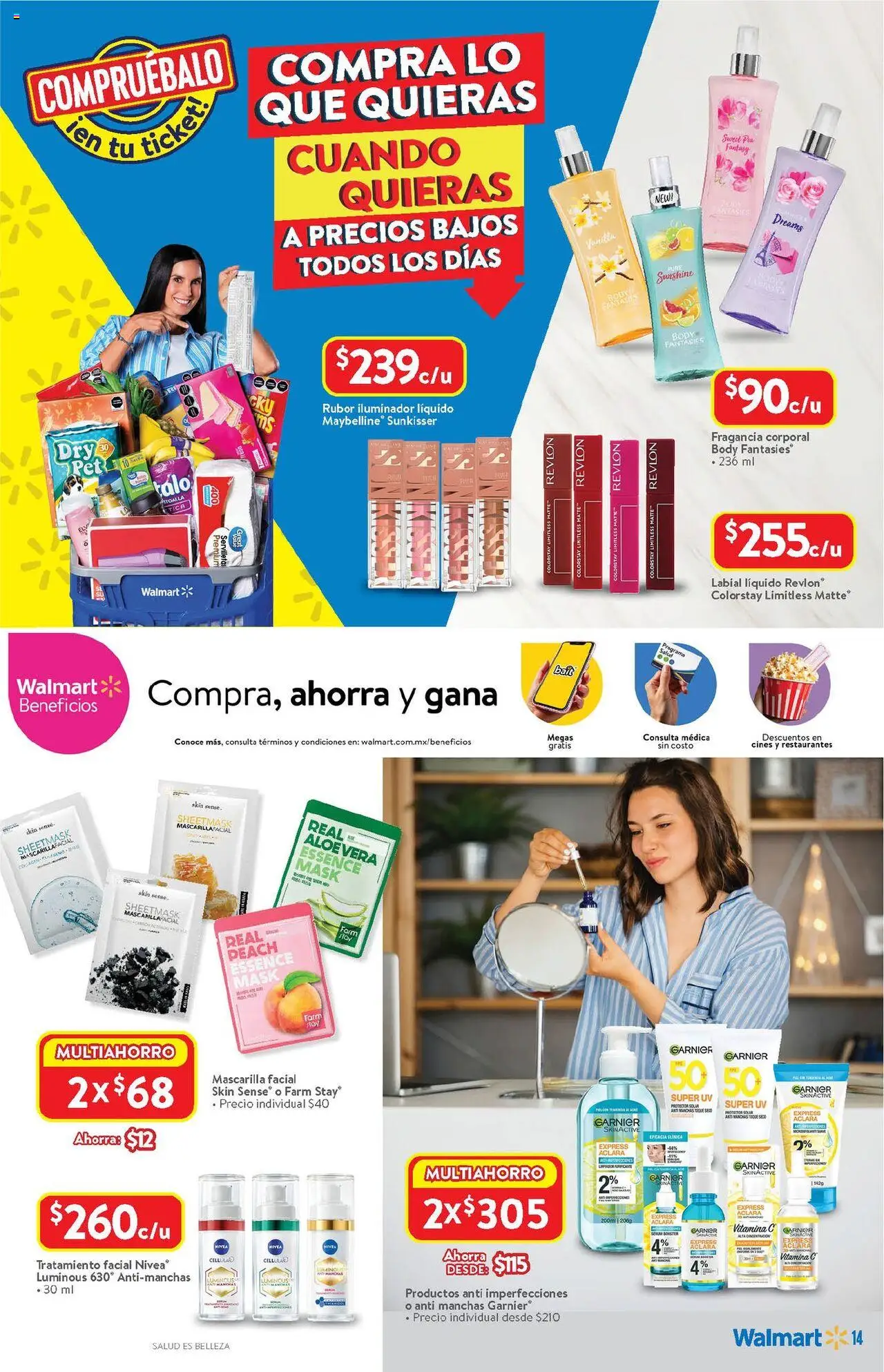 Nuevas ofertas de Walmart válidas en toda la República Mexicana desde el 14.08.2025. ¡Encuentra las mejores ofertas en Walmart - Folleto! | Página: 14 | Productos: Serum, Body, Mascarilla, Rubor
