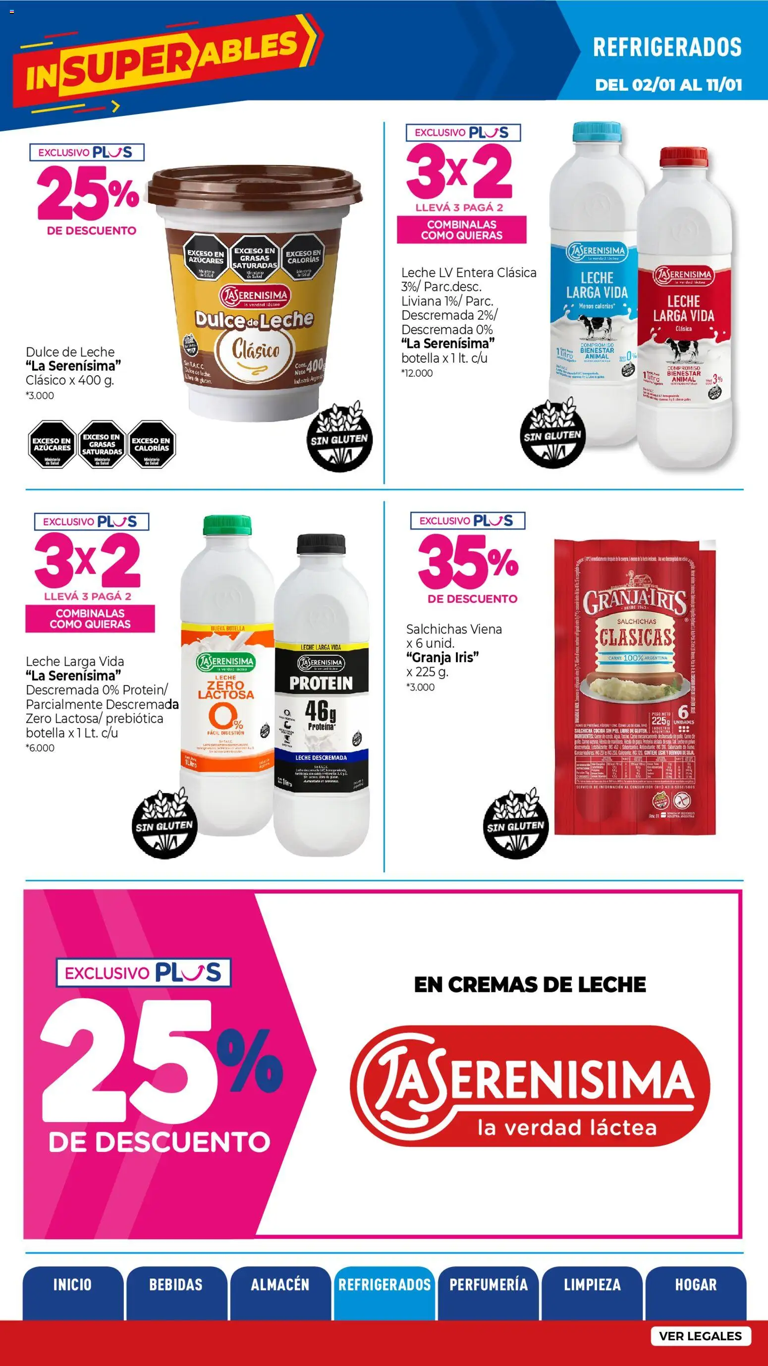 La Anonima catálogo │ válido desde el 02.01.2026 | Página: 21 | Productos: Botella, Peso, Salchicha, Leche