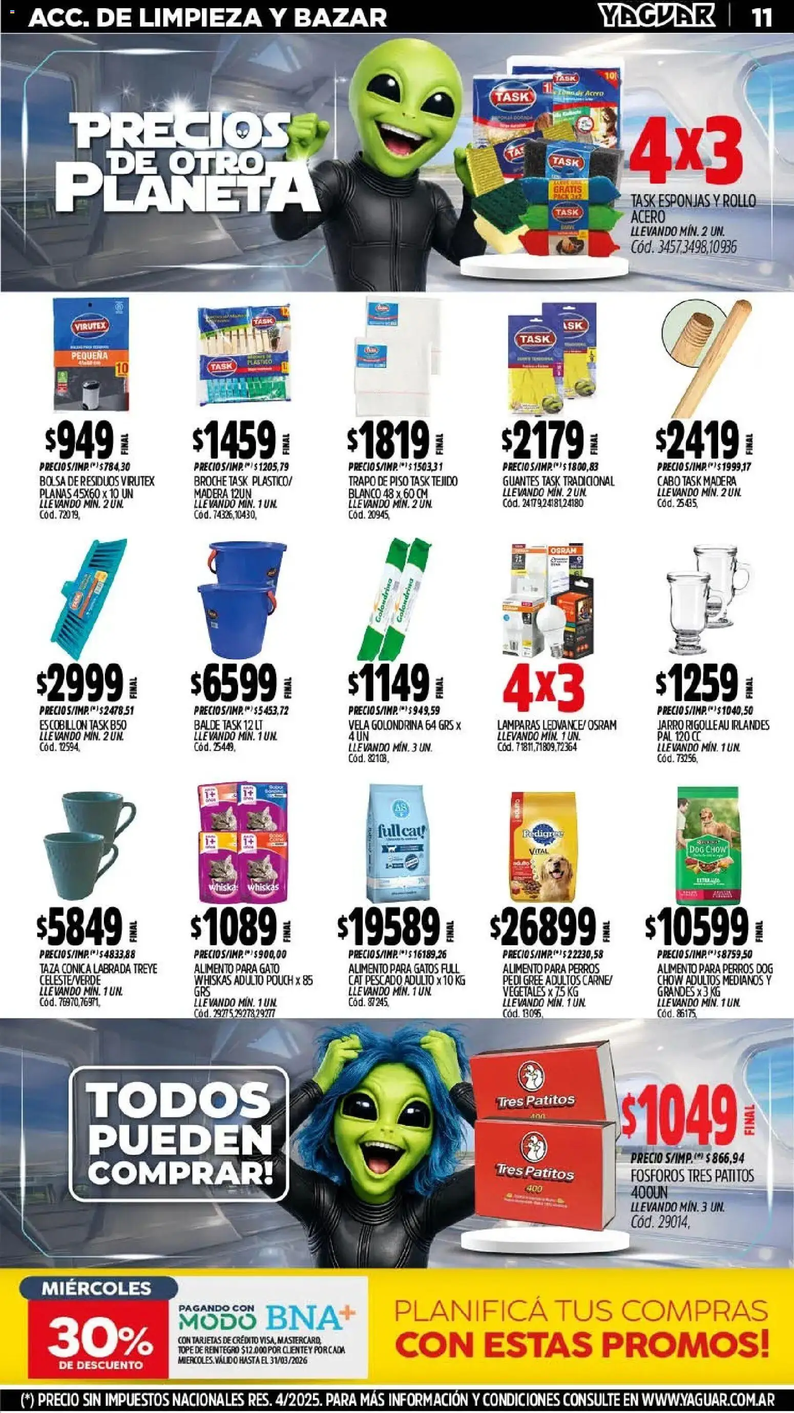 Yaguar - Oferta Semanal San Juan │ válido desde el 02.03.2026 | Página: 11 | Productos: Vela, Bolsa, Pescado, Escobillon