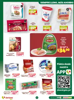 Vista previa de Soriana Folleto Soriana Súper Nacional, nuevo folleto de la tienda, válido en México a partir del 12.03.2026 | Página: 5 | Productos: Crema, Queso, Jamón, Cerdo
