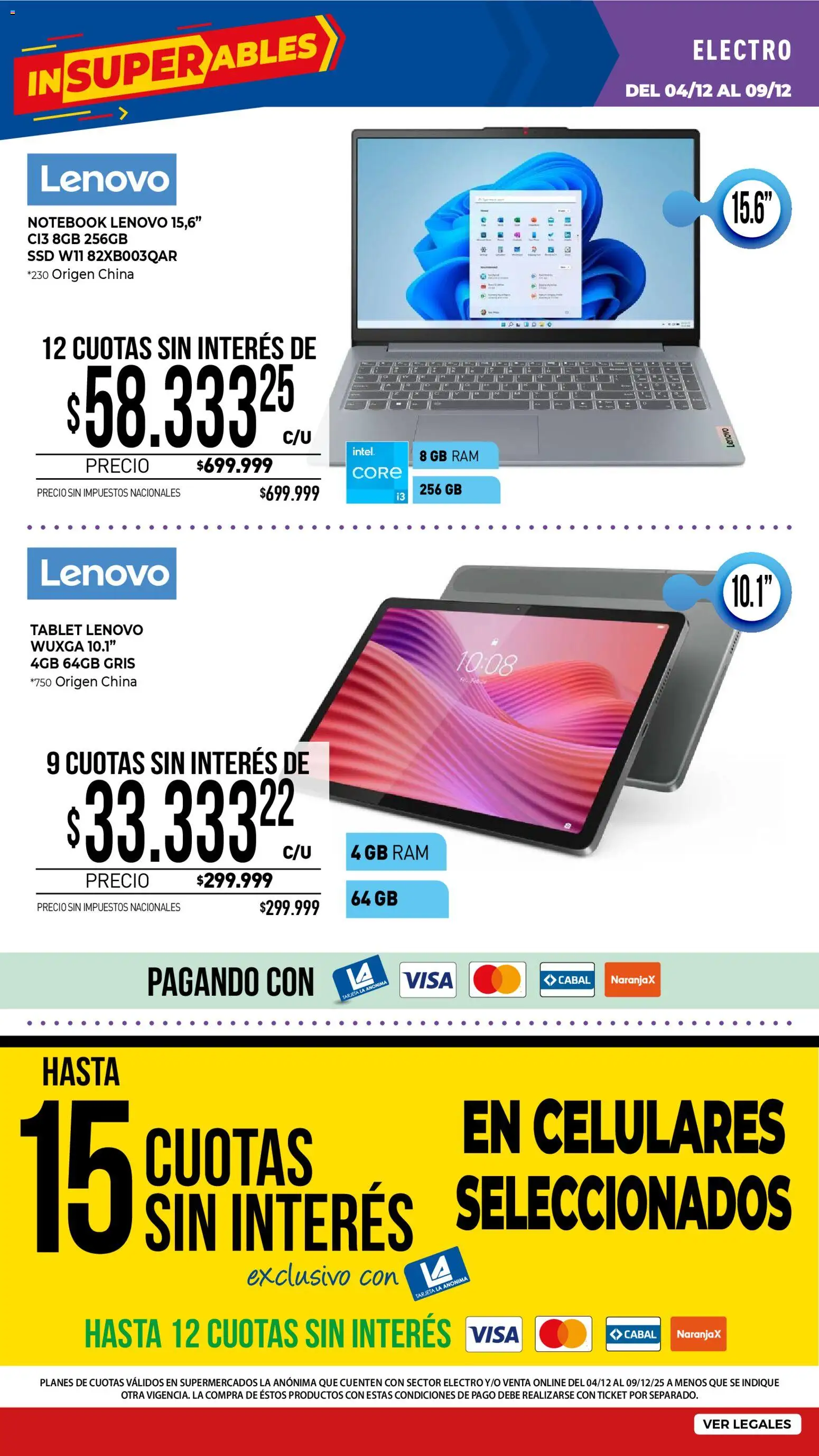 La Anonima - catalogos │ válido desde el 04.12.2025 | Página: 40 | Productos: Tablet, Notebook