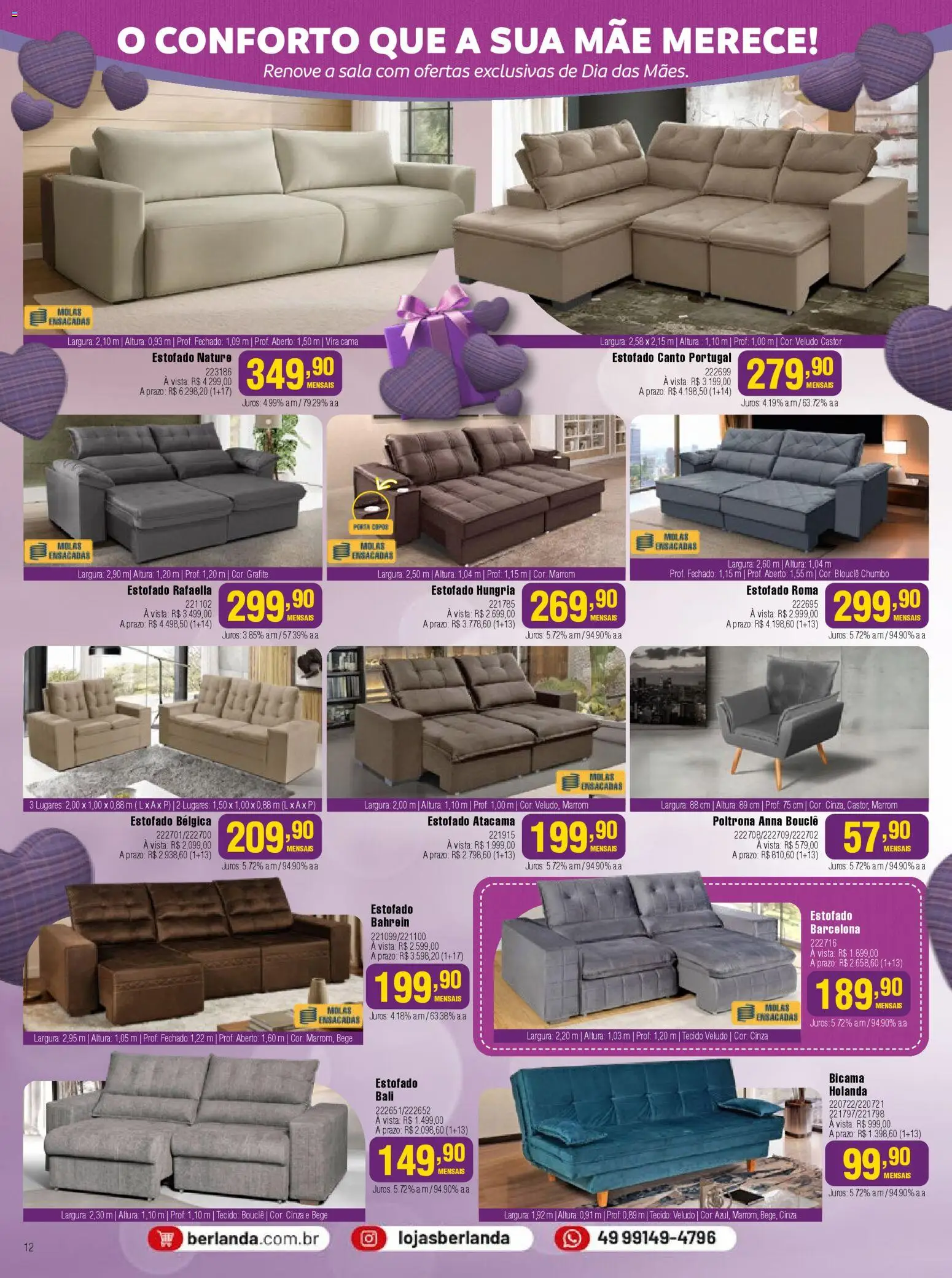 Berlanda Folheto - válido de 27.04.2026 | Página: 12 | Produtos: Cama, Poltrona, Tecido