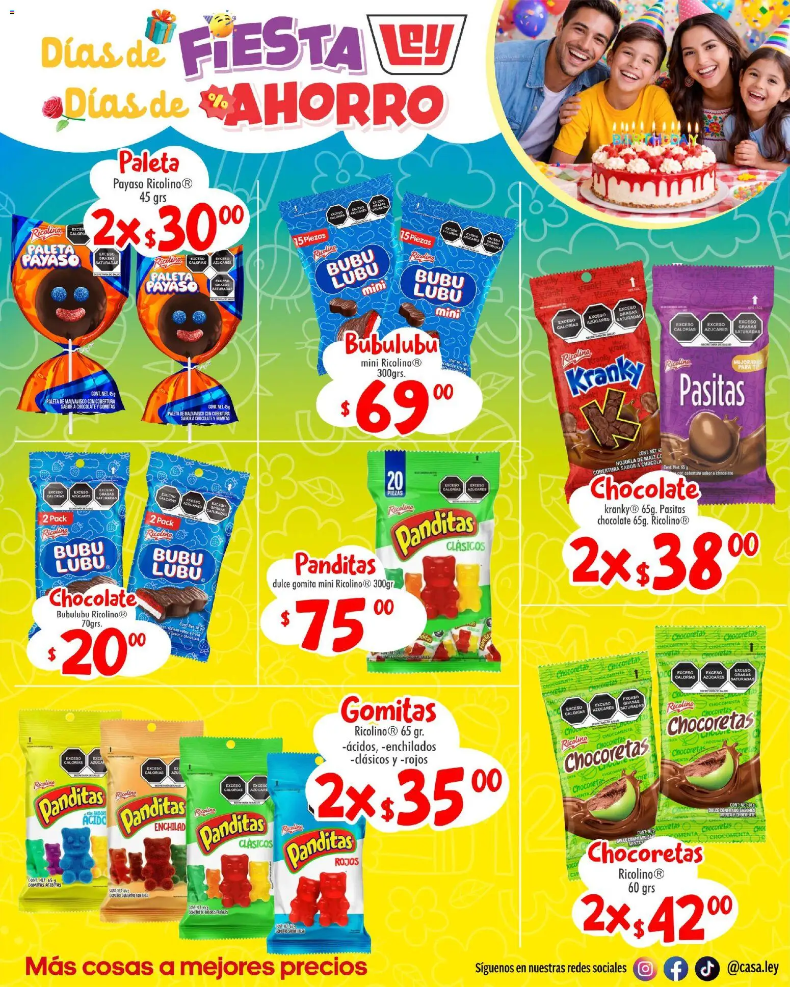 Nuevas ofertas de Casa Ley válidas en toda la República Mexicana desde el 18.04.2026. ¡Encuentra las mejores ofertas en  Casa Ley folleto Interior suple Día del Niño! | Página: 2 | Productos: Azúcar, Paleta, Chocolate, Gomitas