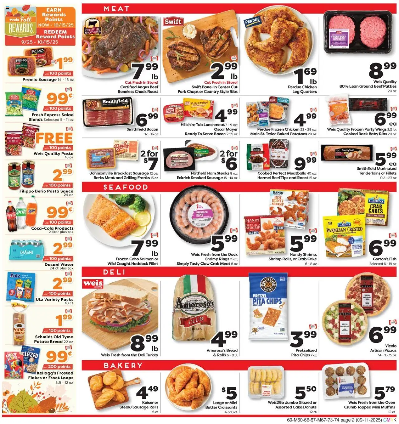 Weis Weekly Circular - NJ - valid from 11.09.2025 | Page: 2 | Products: Butter, Bread, Pork, Sausage