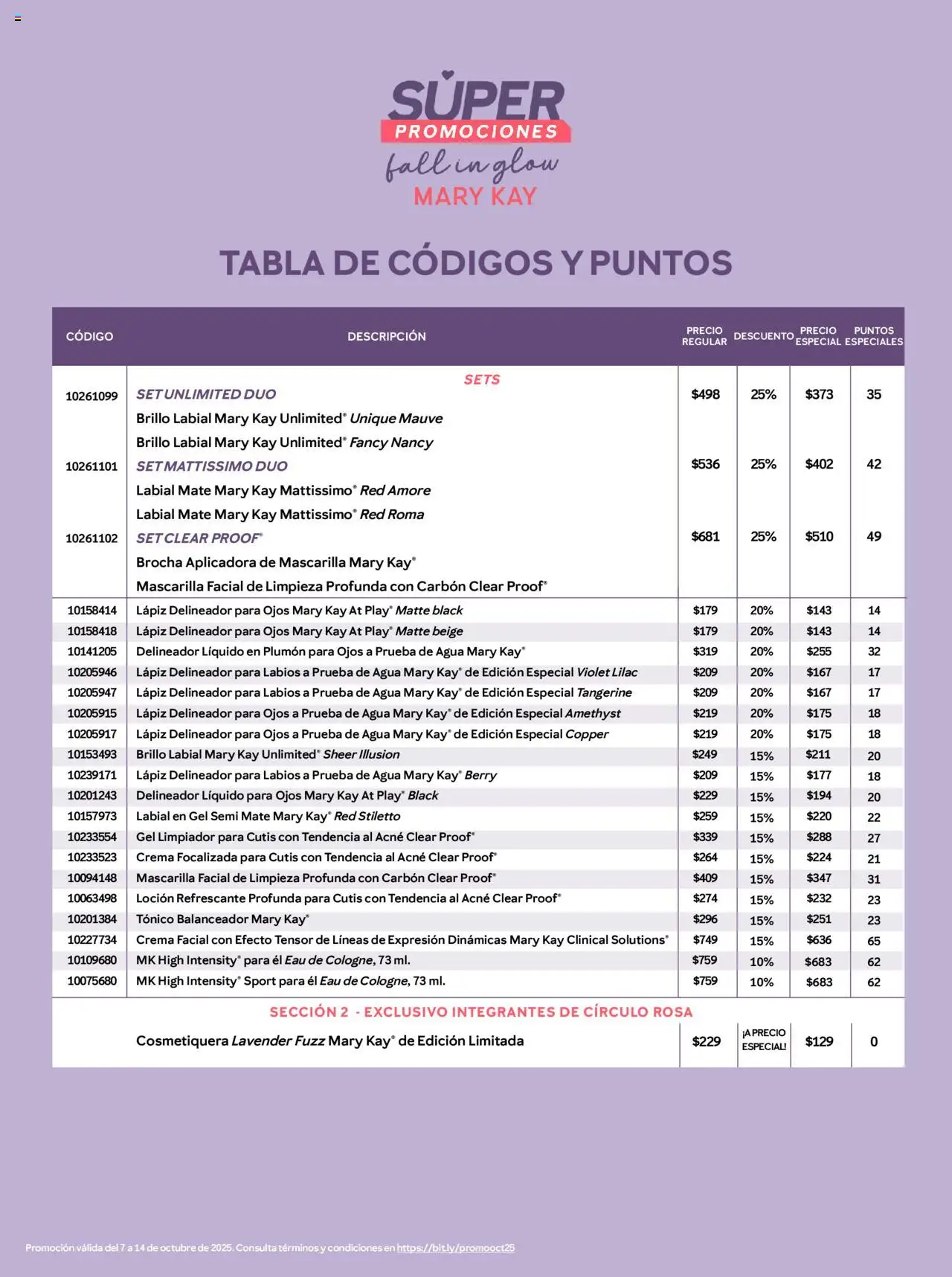 Nuevas ofertas de Mary Kay válidas en toda la República Mexicana desde el 07.10.2025. ¡Encuentra las mejores ofertas en Mary Kay catálogo! | Página: 9 | Productos: Agua, Brillo, Loción, Delineador