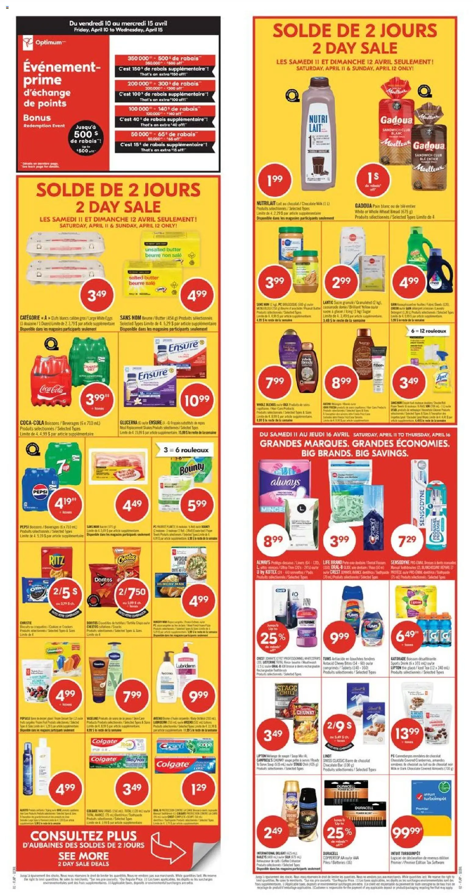 Pharmaprix flyer valid from 10.04.2026 | Page: 1 | Products: Tea, Cookies, Toothpaste, Chocolate