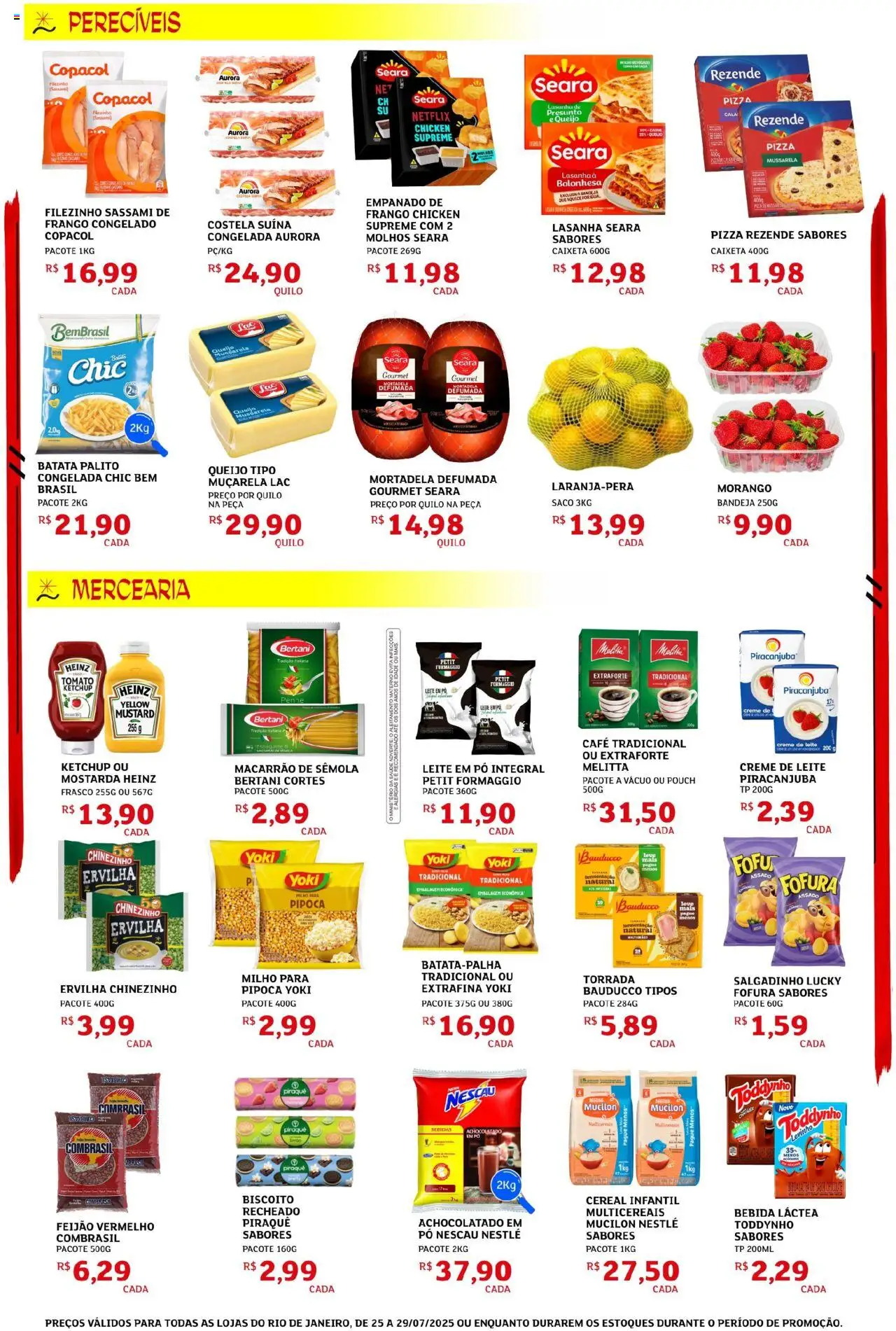 Assaí Atacadista Folheto - válido de 25.07.2025 | Página: 2 | Produtos: Leite, Pizza, Mortadela, Batata