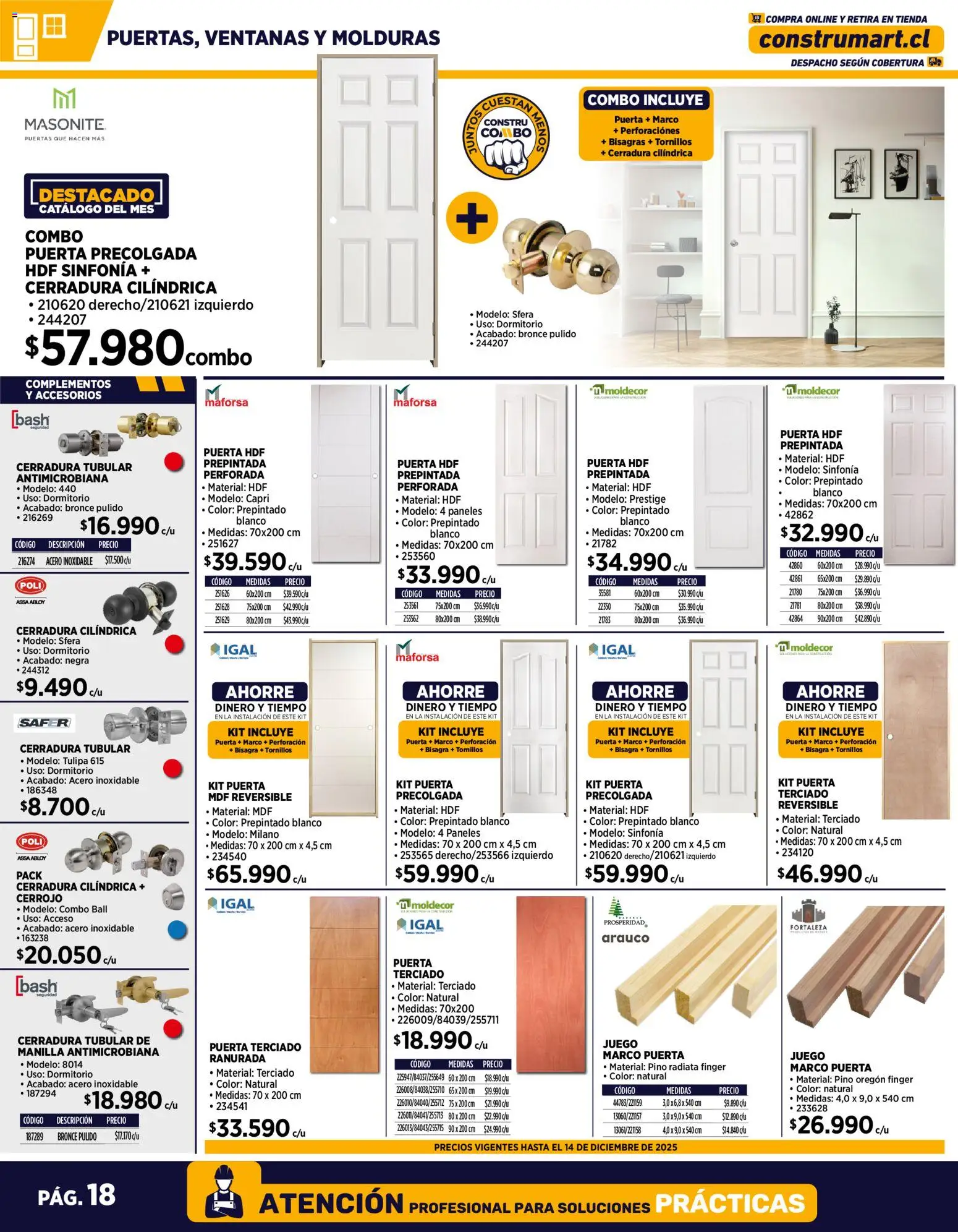 Construmart Ofertas │ válido desde el 01.12.2025 | Página: 18 | Productos: Cerradura, Bisagra