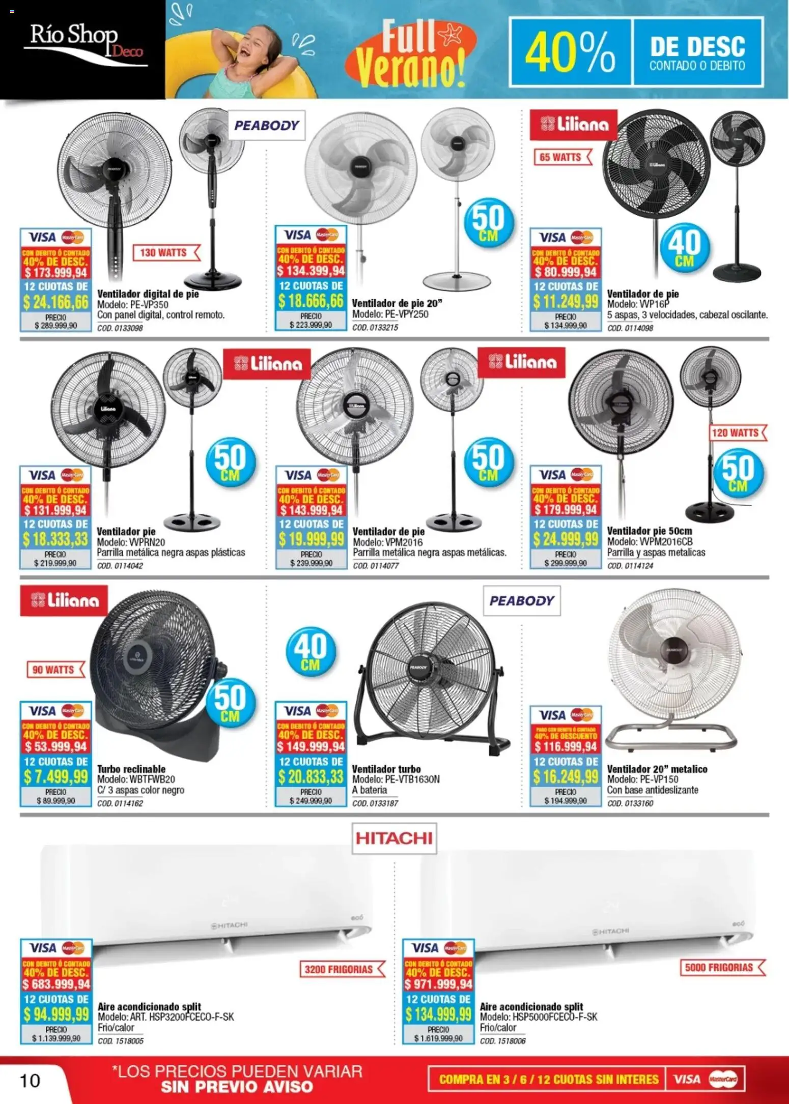 Río Shop Deco catálogo │ válido desde el 01.01.2026 | Página: 10 | Productos: Aire acondicionado, Parrilla, Ventilador, Batería