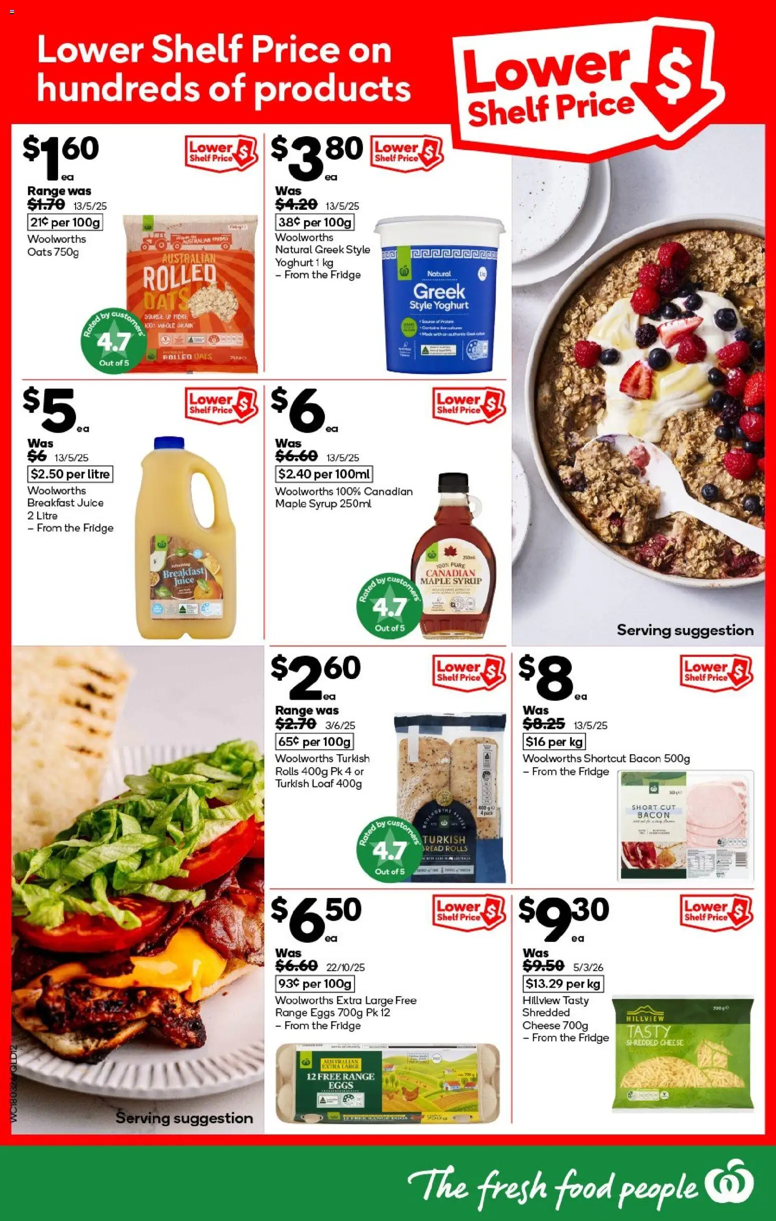 Woolworths catalogue - valid from 18.03.2026 | Page: 12 | Products: Shelf, Bacon, Yoghurt, Fridge